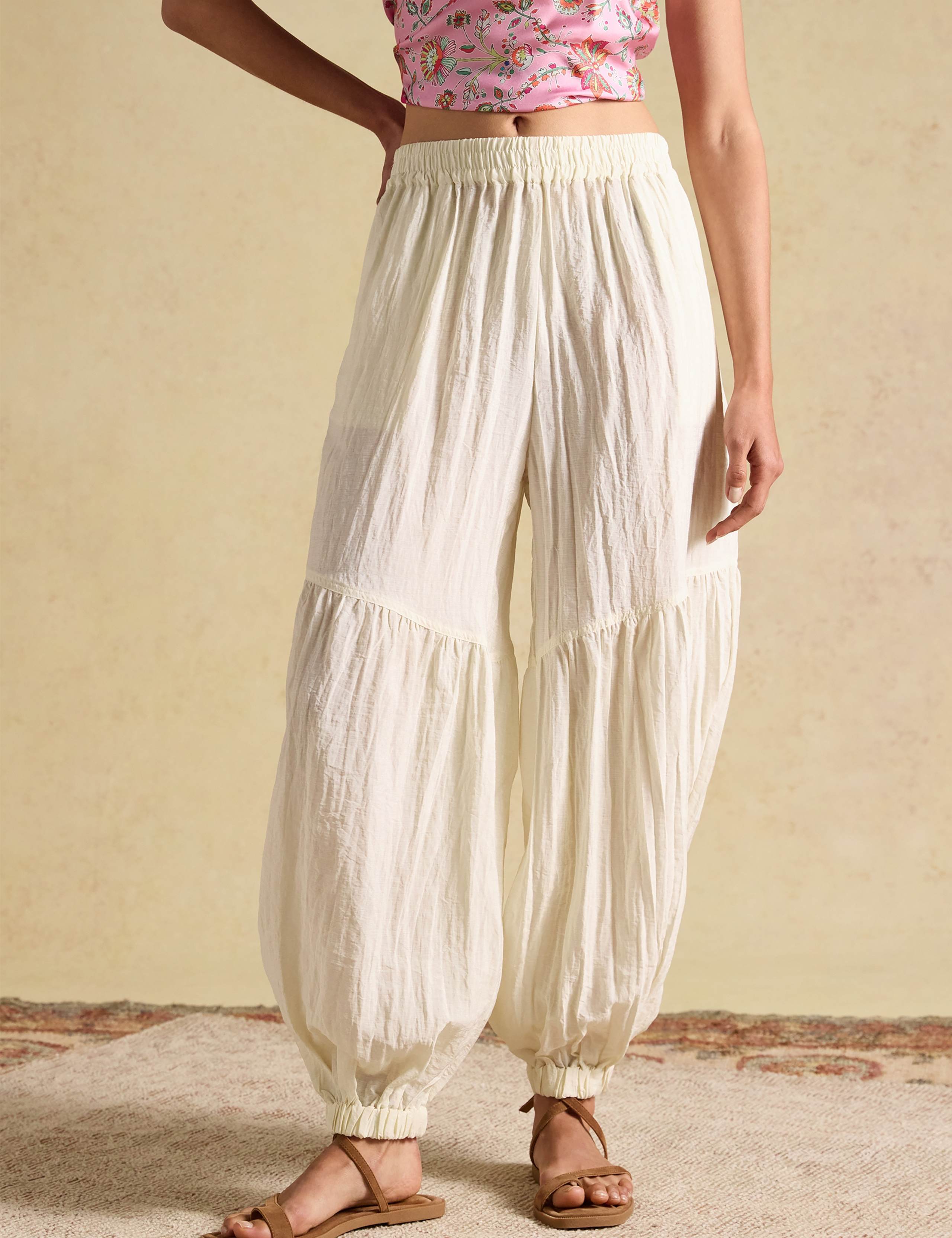 Pure Cotton Pleated Balloon Trousers 1 of 9
