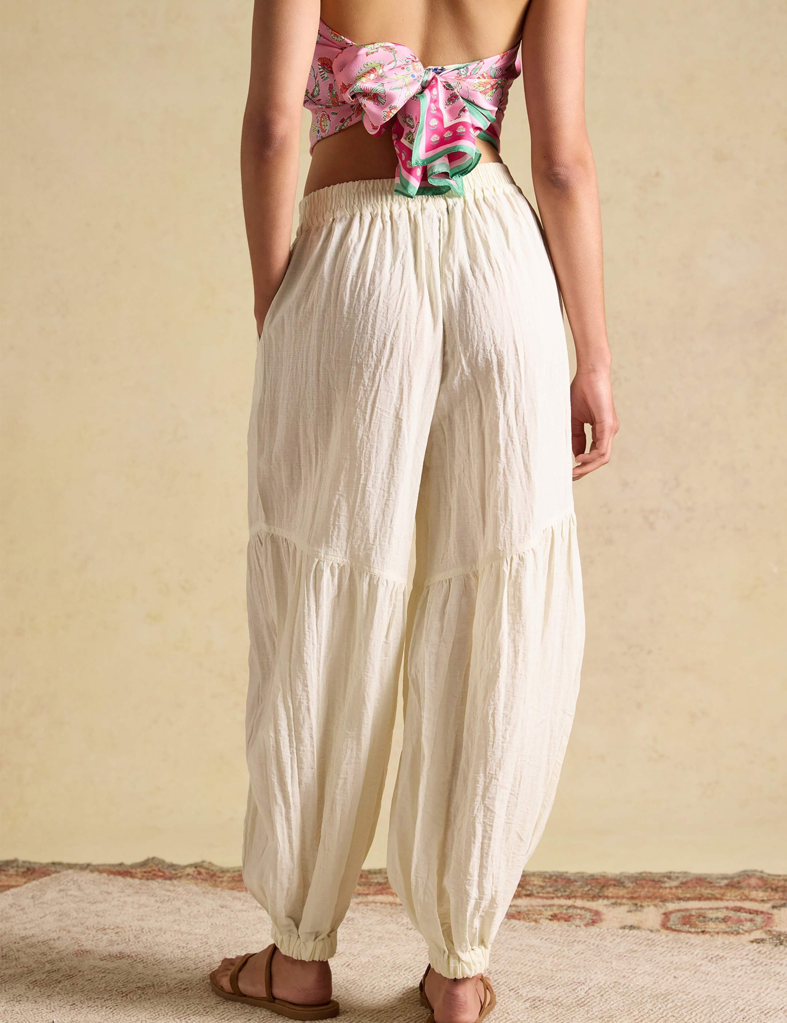 Pure Cotton Pleated Balloon Trousers 5 of 9