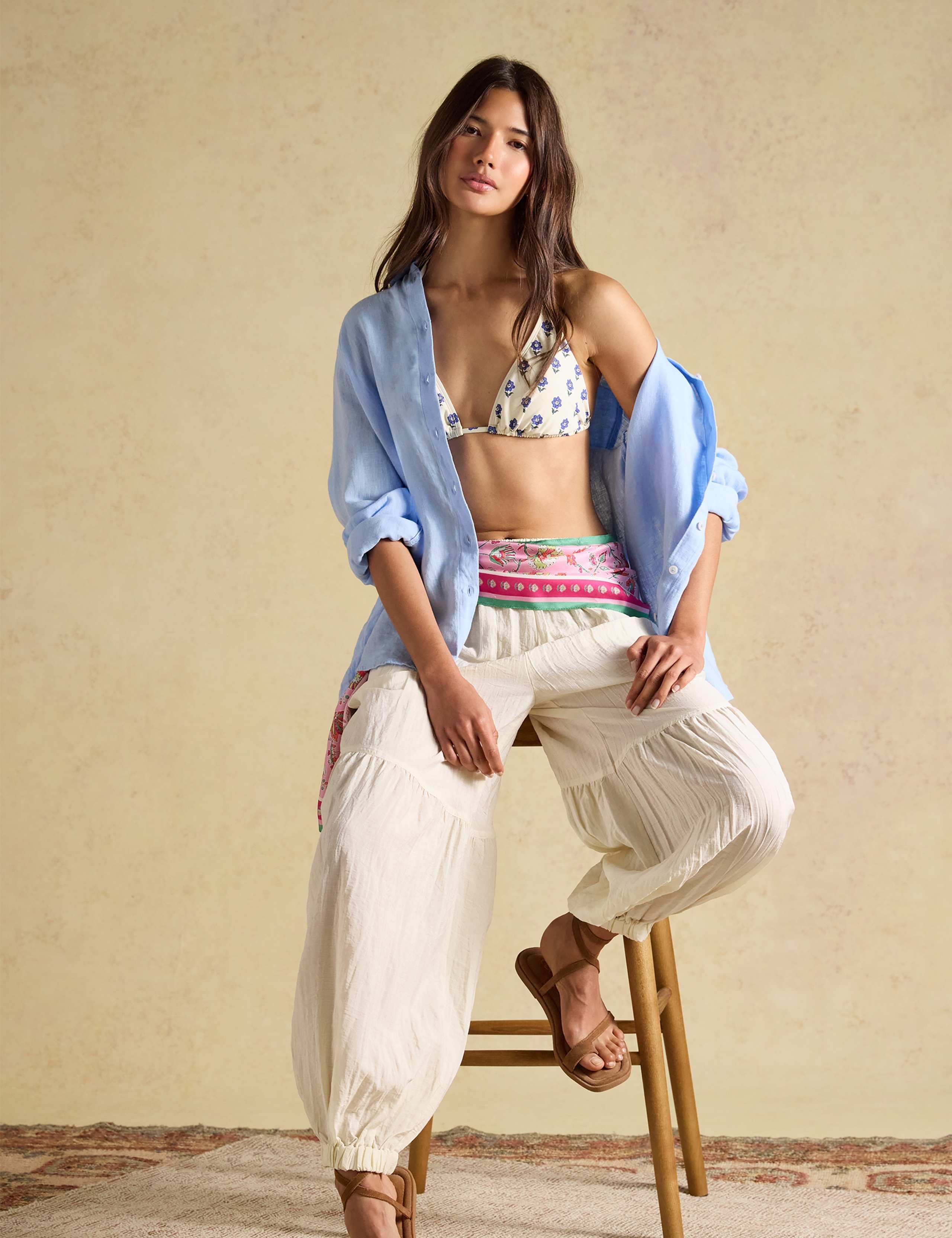 Pure Cotton Pleated Balloon Trousers 6 of 9