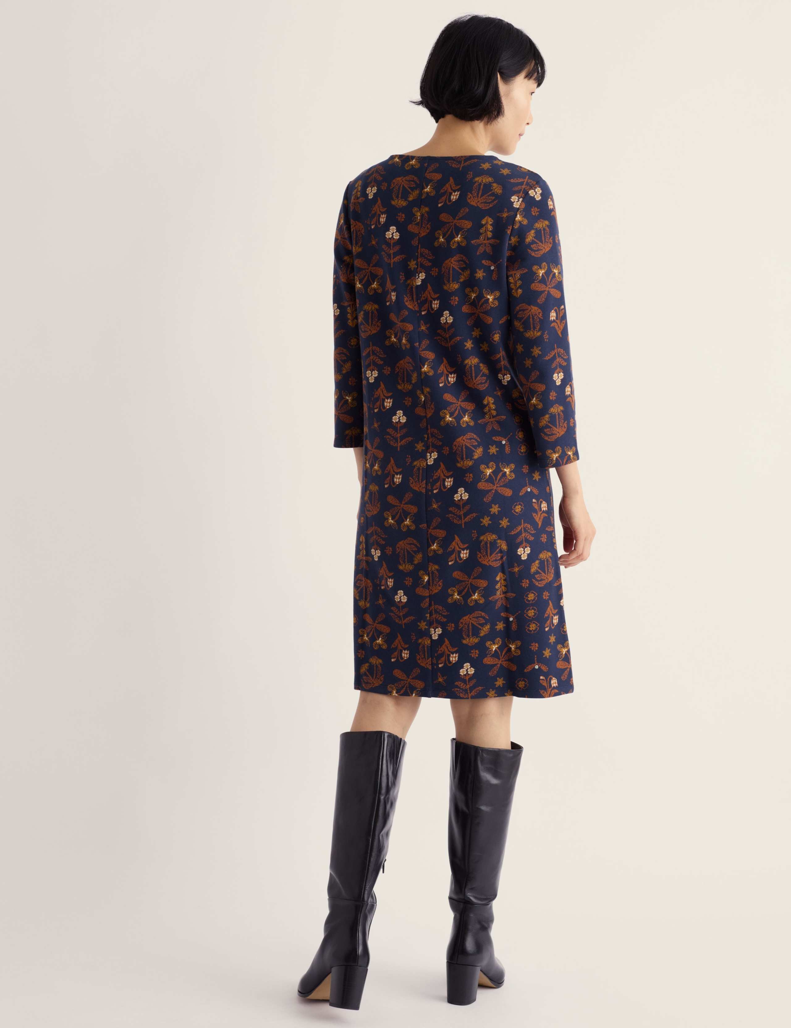 Floral Slash Neck Shift Dress 3 of 5