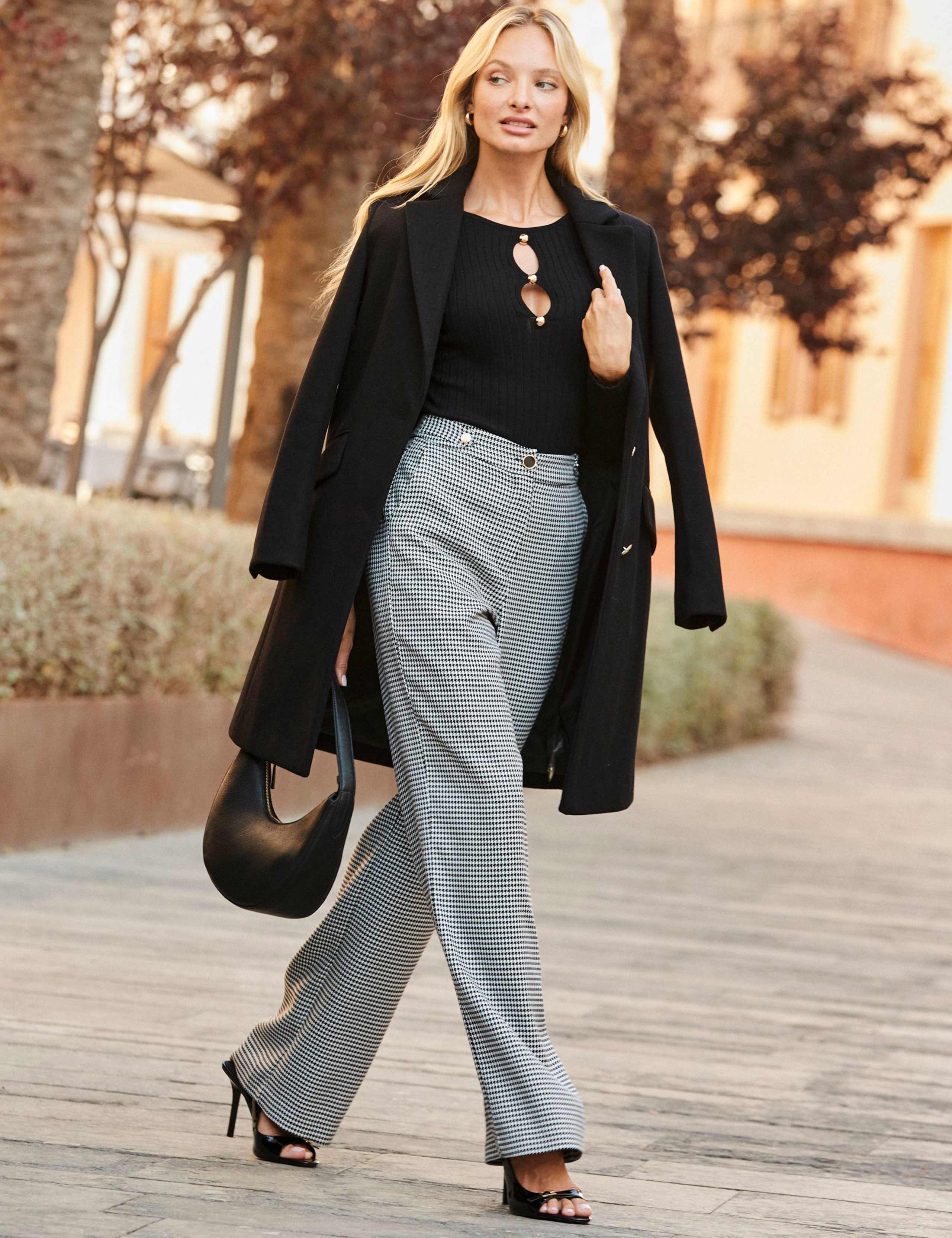 Checked Wide Leg Trousers 4 of 8