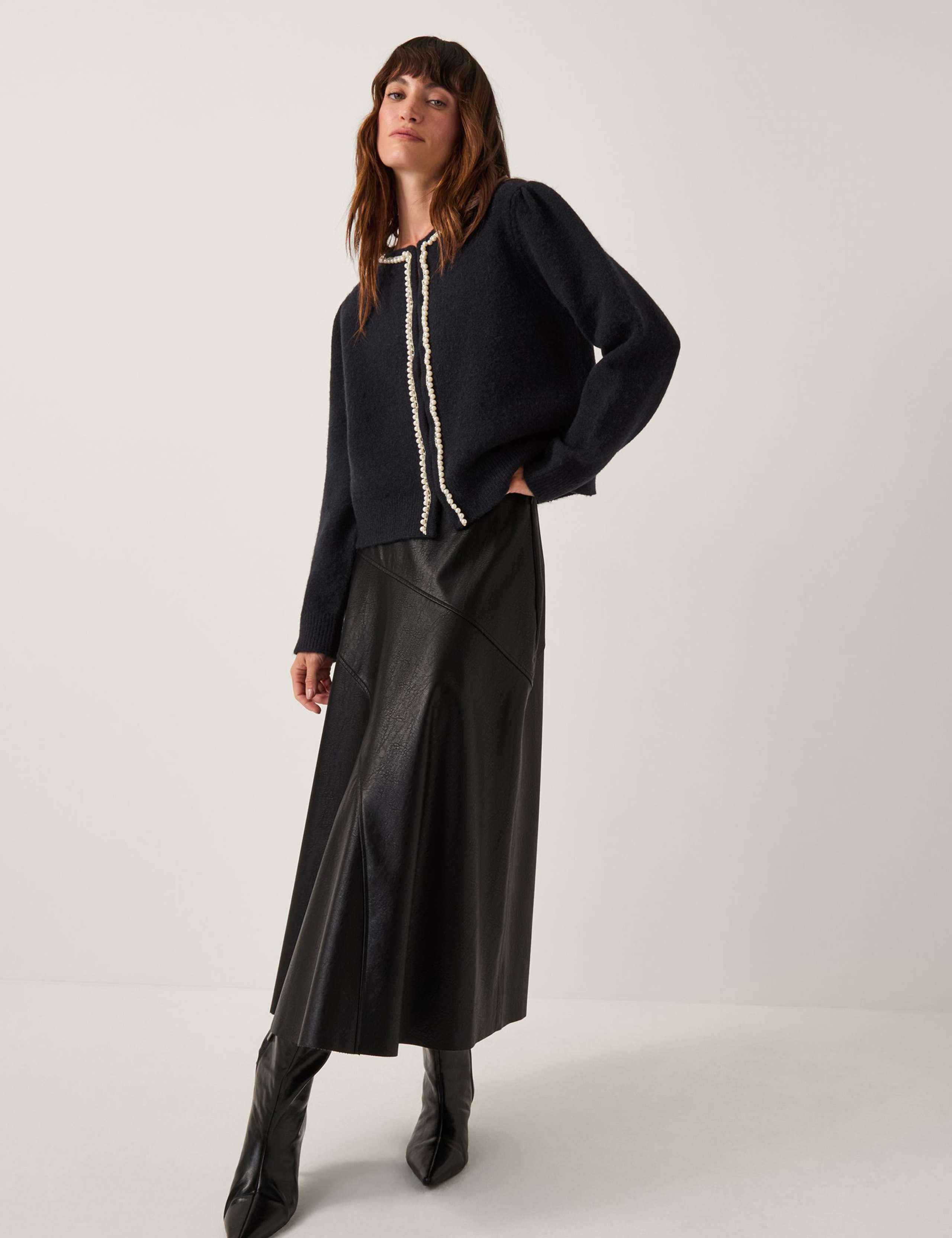 Pearl Embellished Crew Neck Cardigan 4 of 5