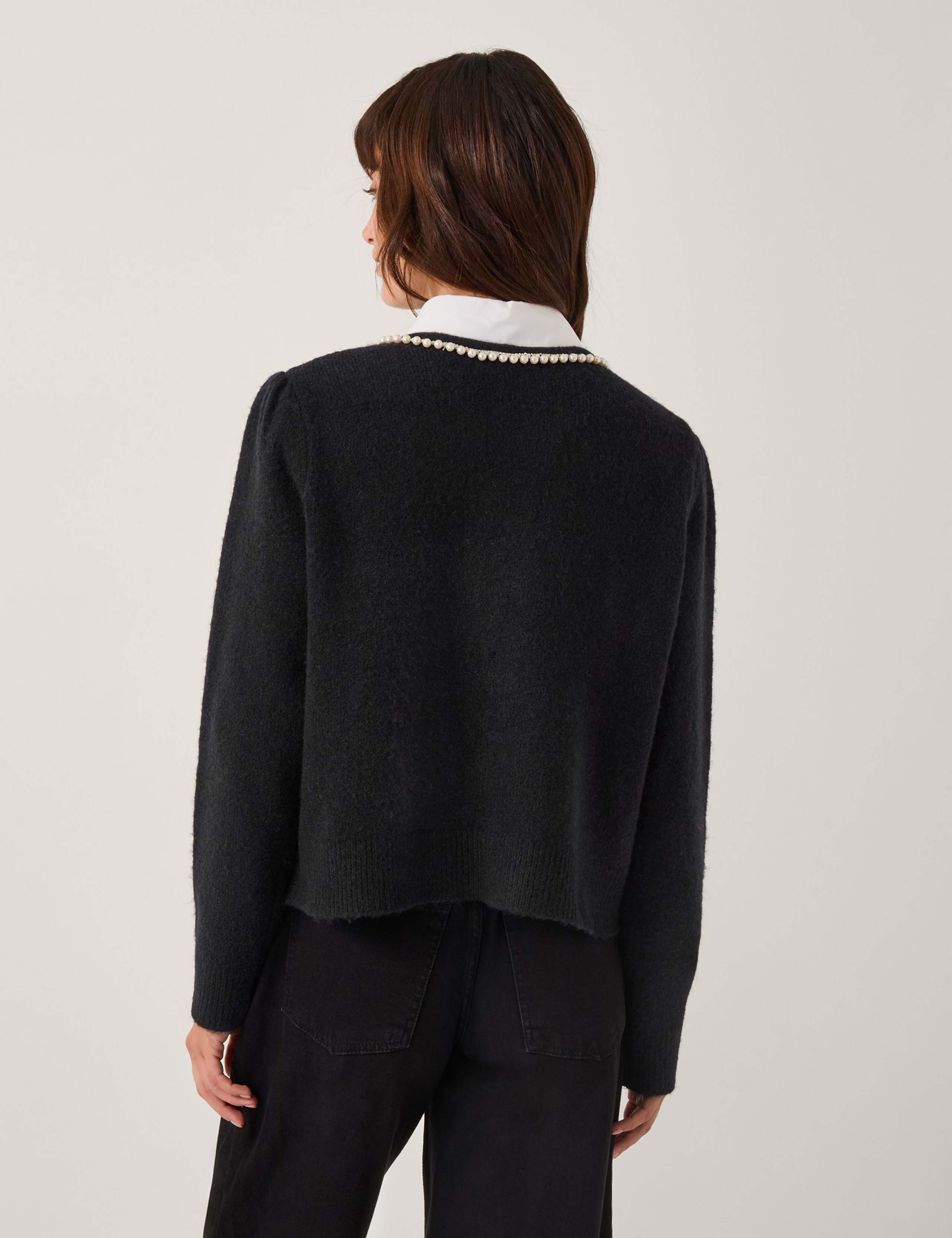 Pearl Embellished Crew Neck Cardigan 5 of 5