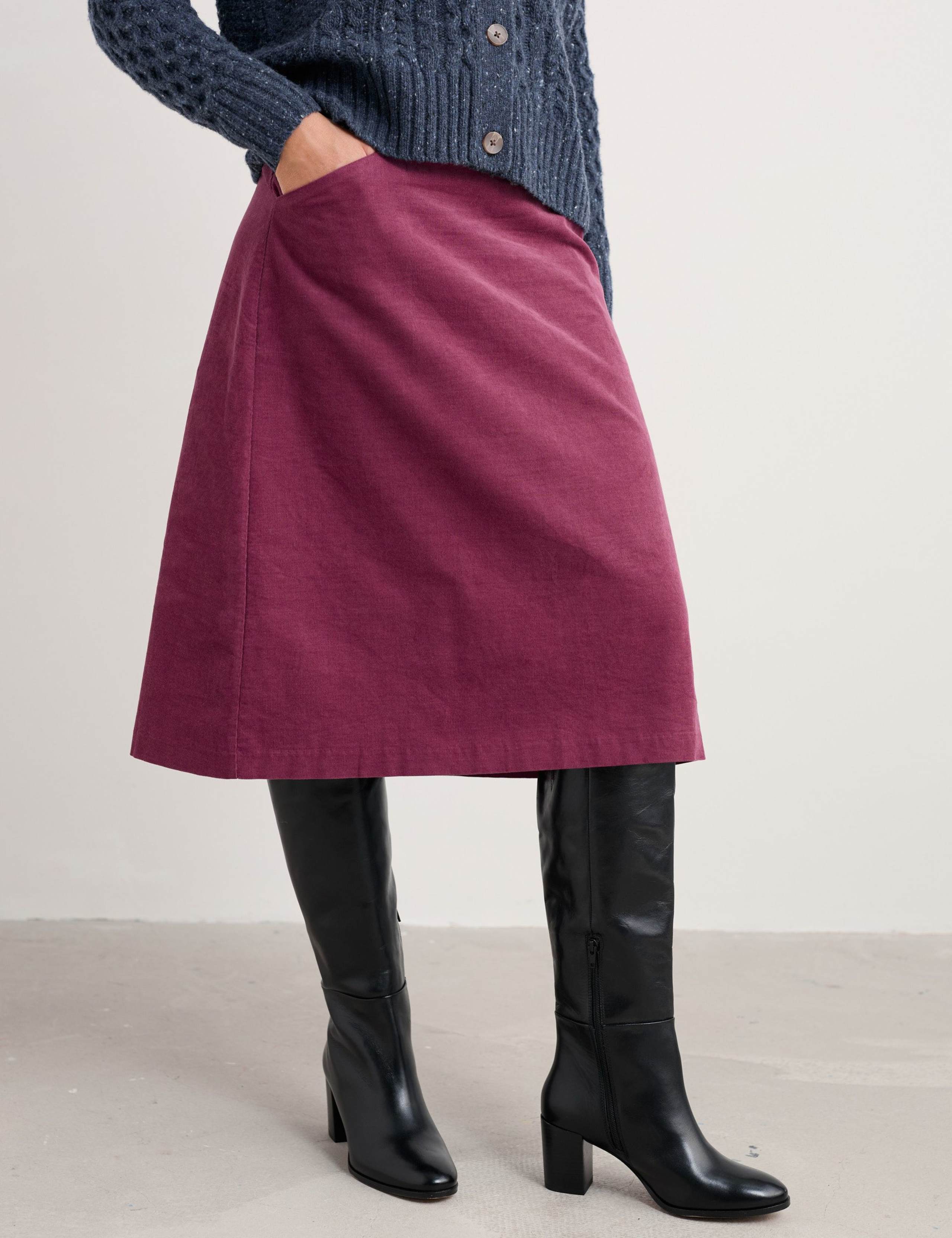 Pure Cotton Knee Length A-Line Skirt 3 of 5