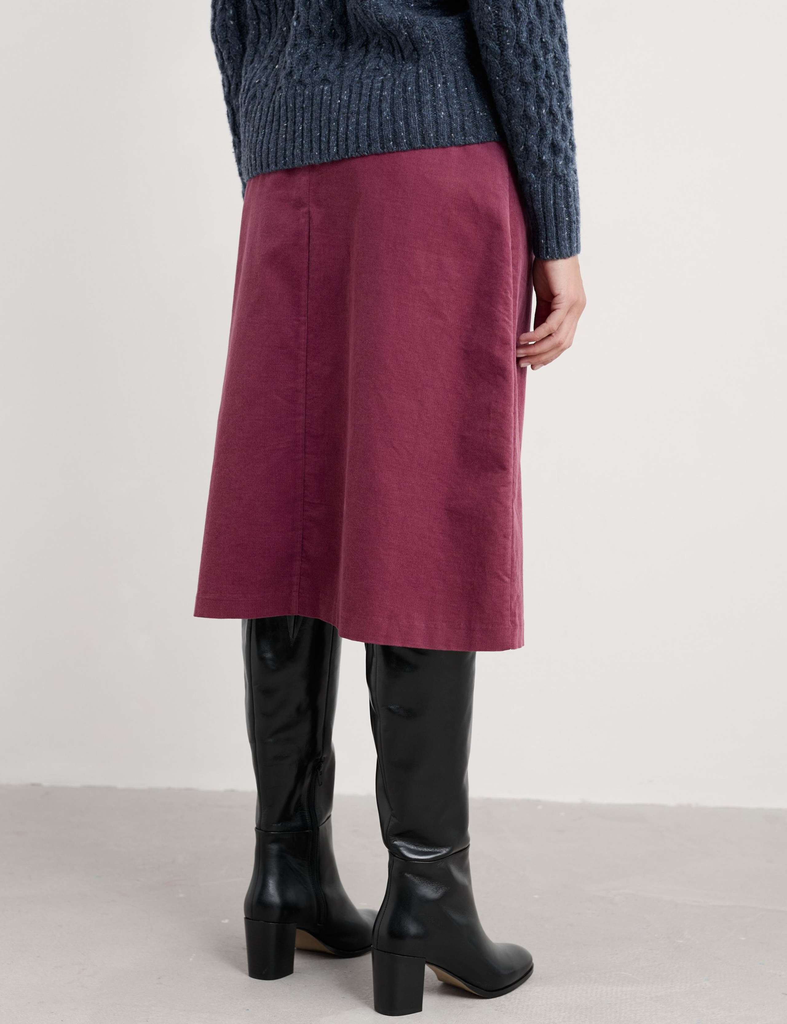 Pure Cotton Knee Length A-Line Skirt 4 of 5