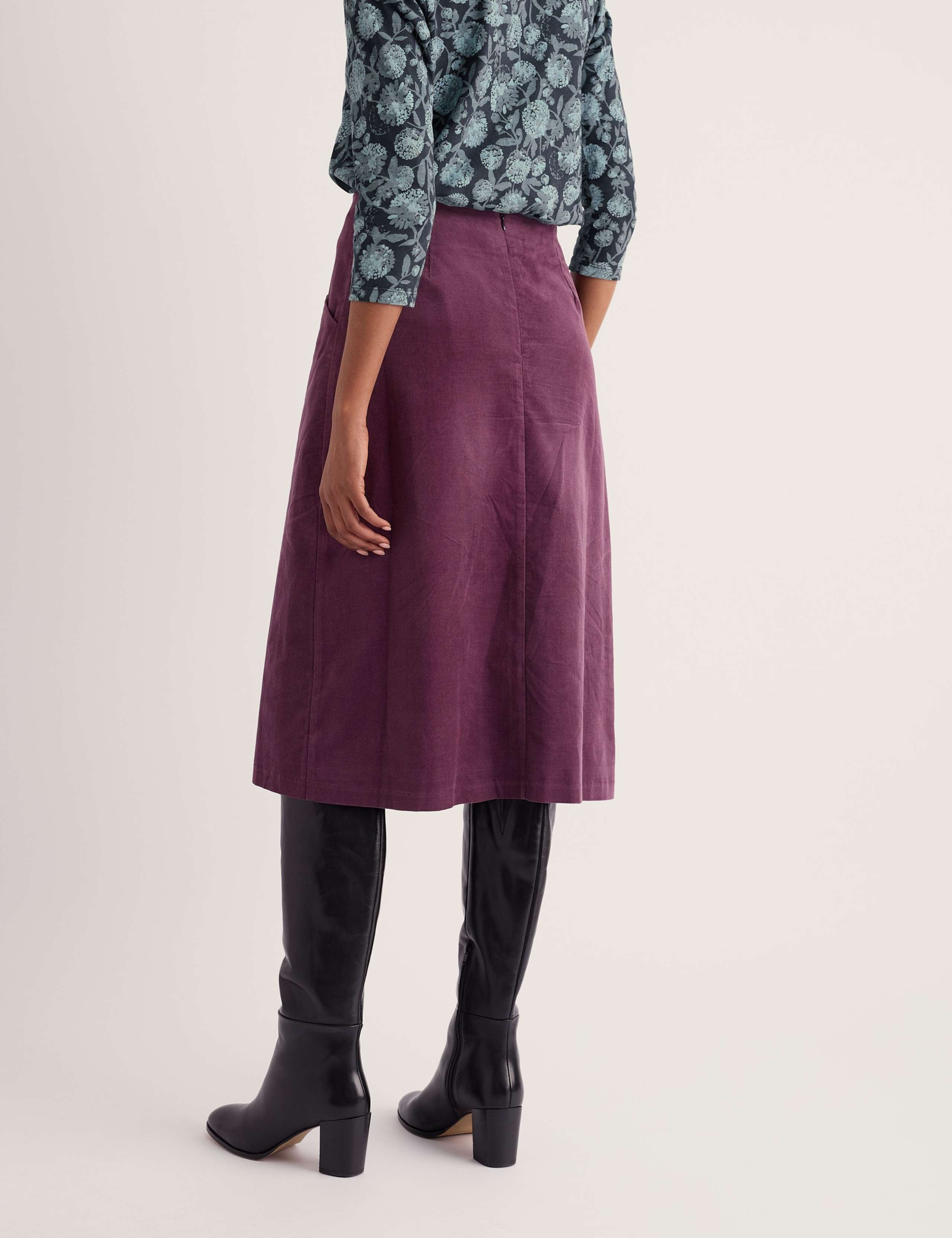 Pure Cotton Knee Length A-Line Skirt 4 of 5