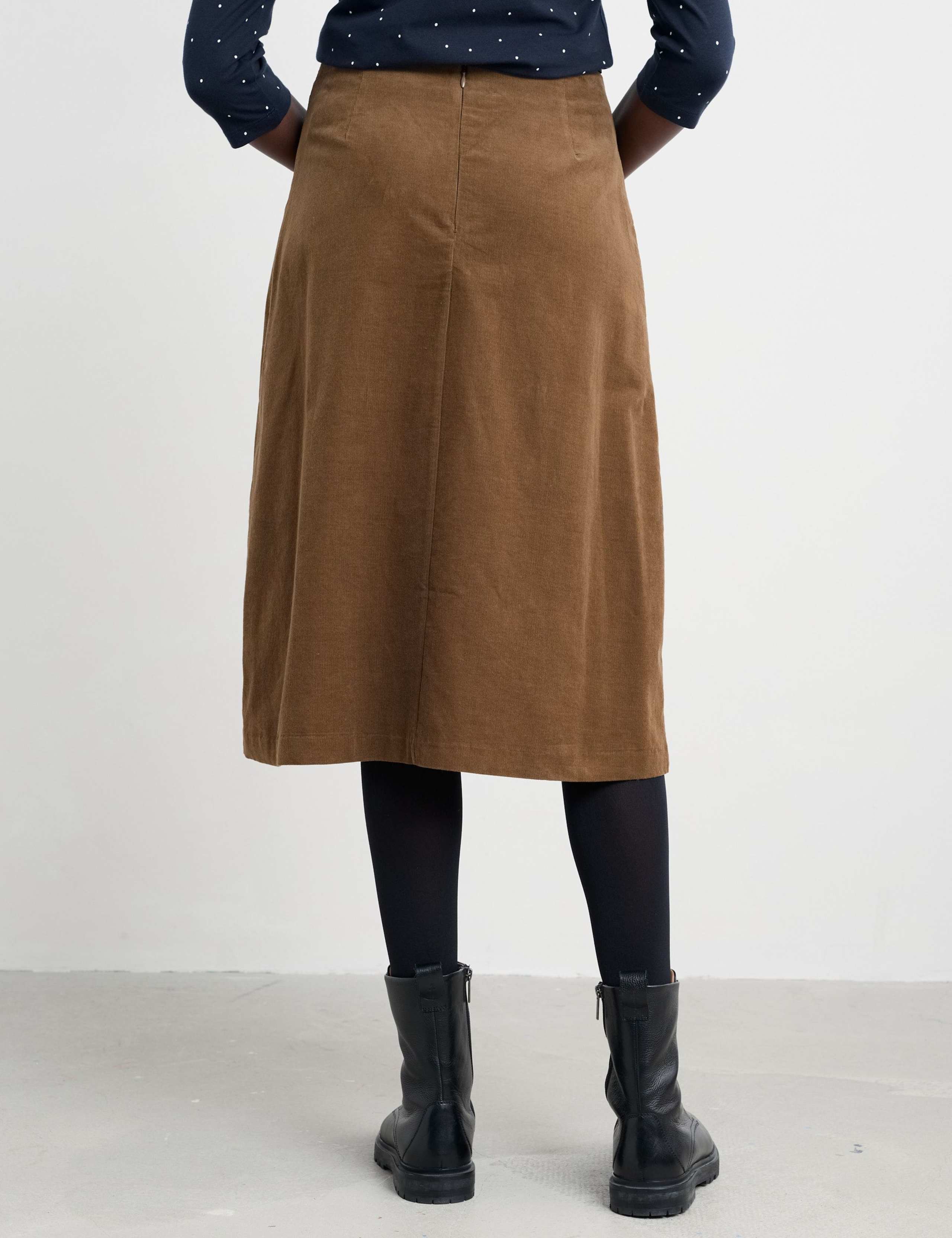 Pure Cotton Knee Length A-Line Skirt 2 of 4