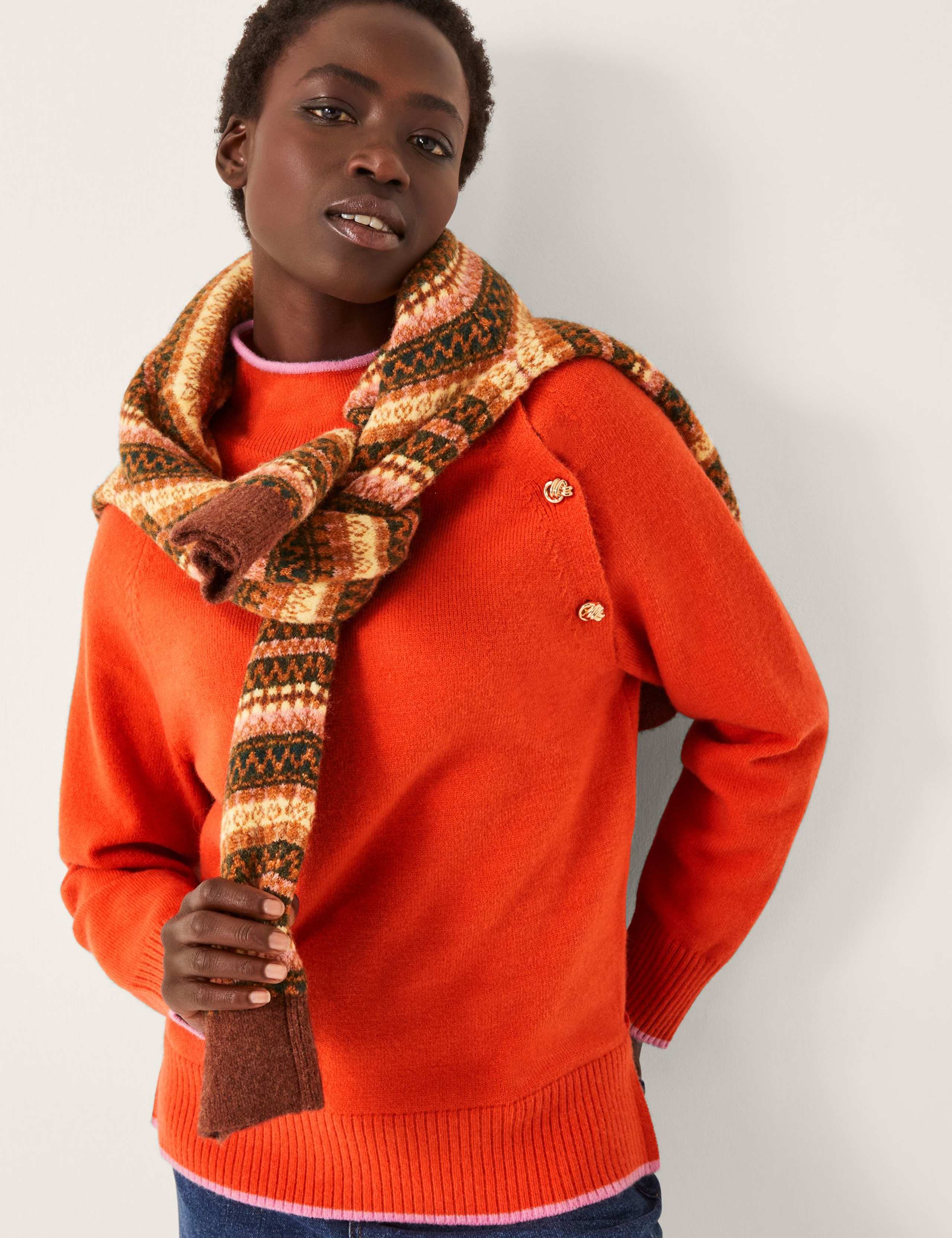 High Neck Button Detail Jumper 2 of 4