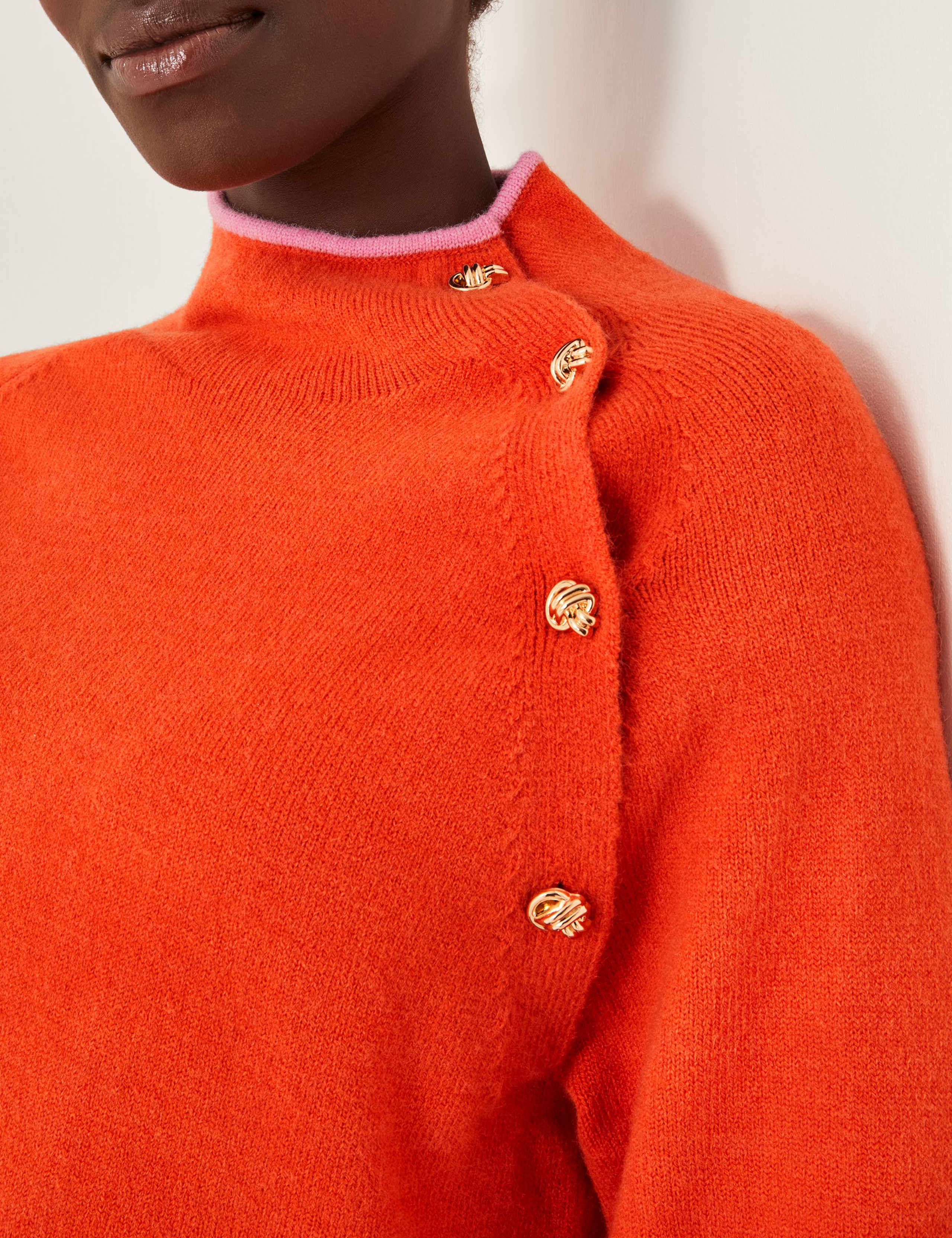High Neck Button Detail Jumper 3 of 4
