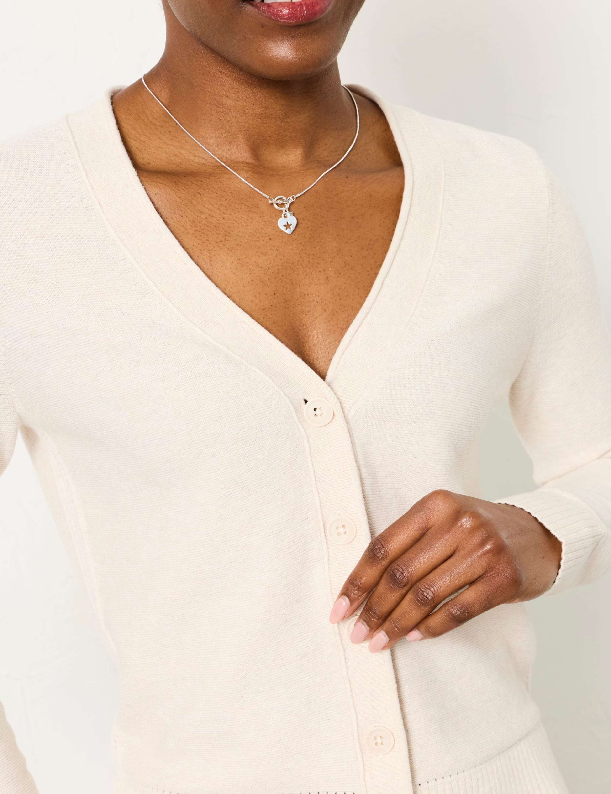 Pure Cotton Textured V-Neck Cardigan 4 of 6