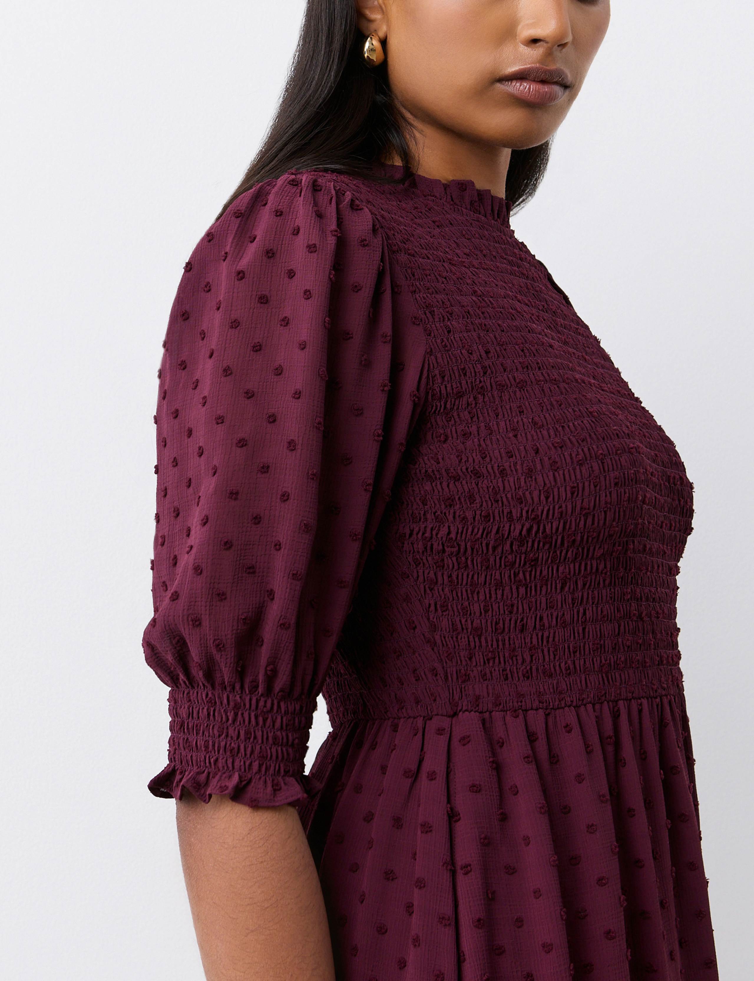 Georgette Textured Shirred Midi Tea Dress 4 of 4