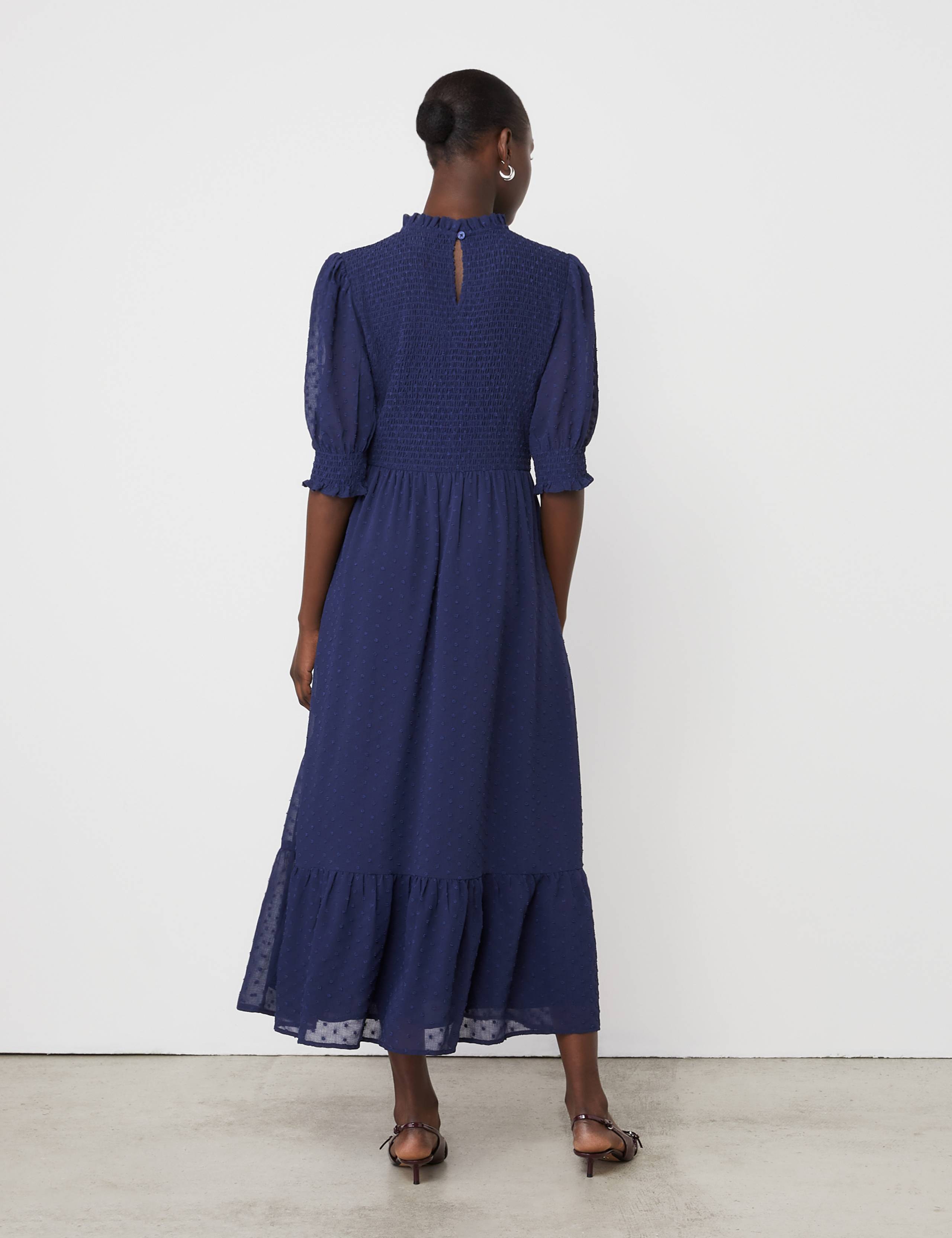 Georgette Textured Shirred Midi Tea Dress 4 of 4