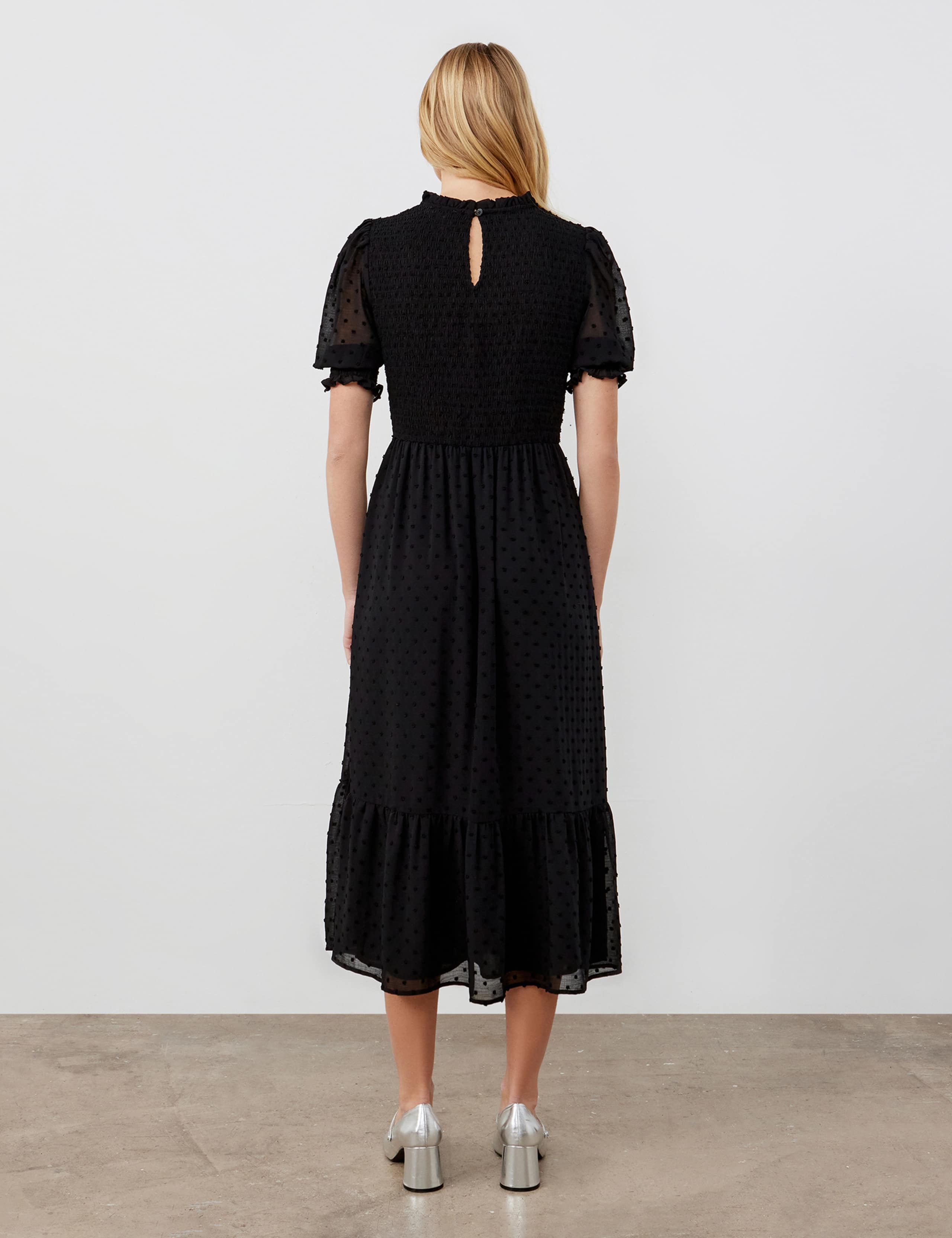 Georgette Textured Shirred Midi Tea Dress 2 of 5