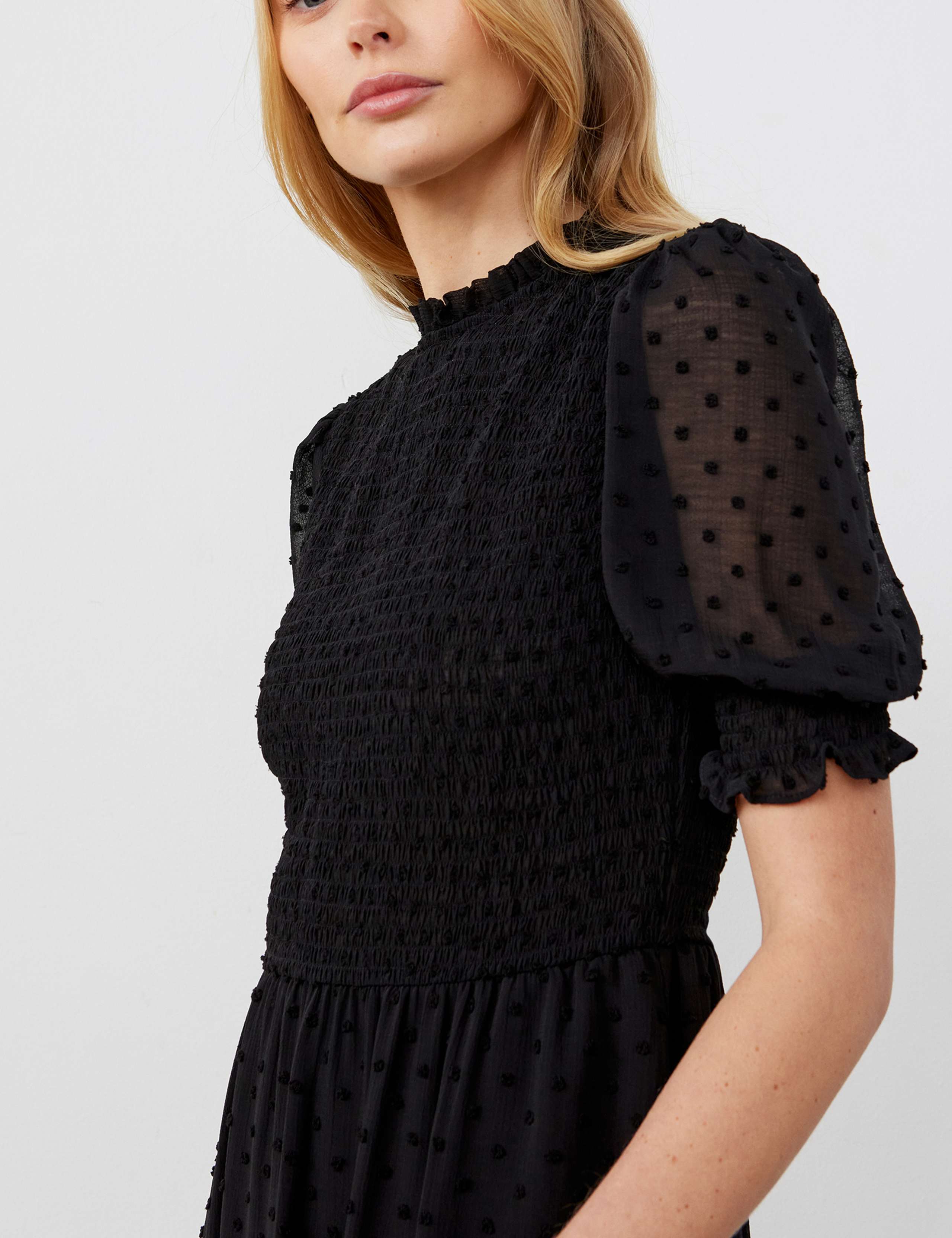 Georgette Textured Shirred Midi Tea Dress 4 of 5