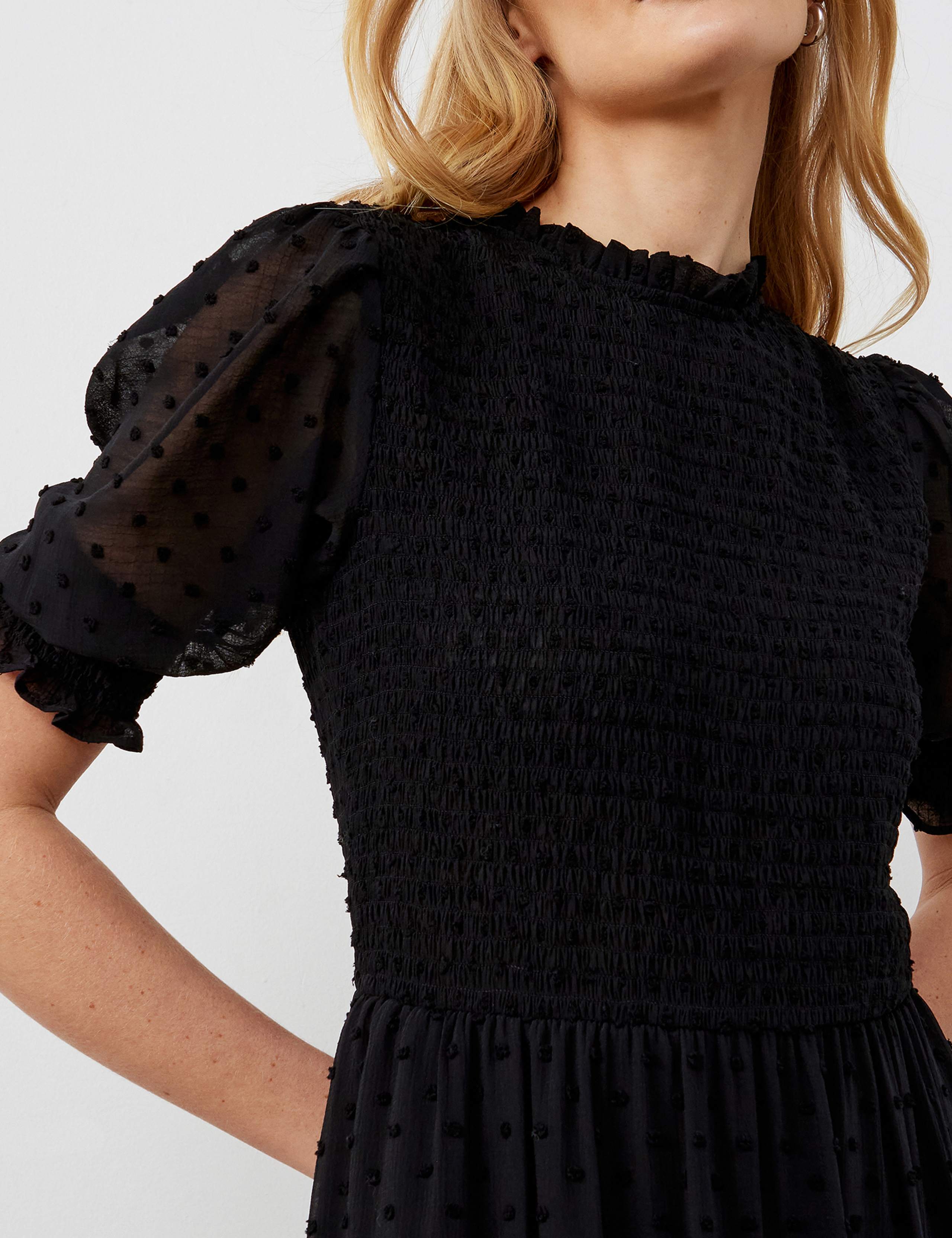 Georgette Textured Shirred Midi Tea Dress 5 of 5