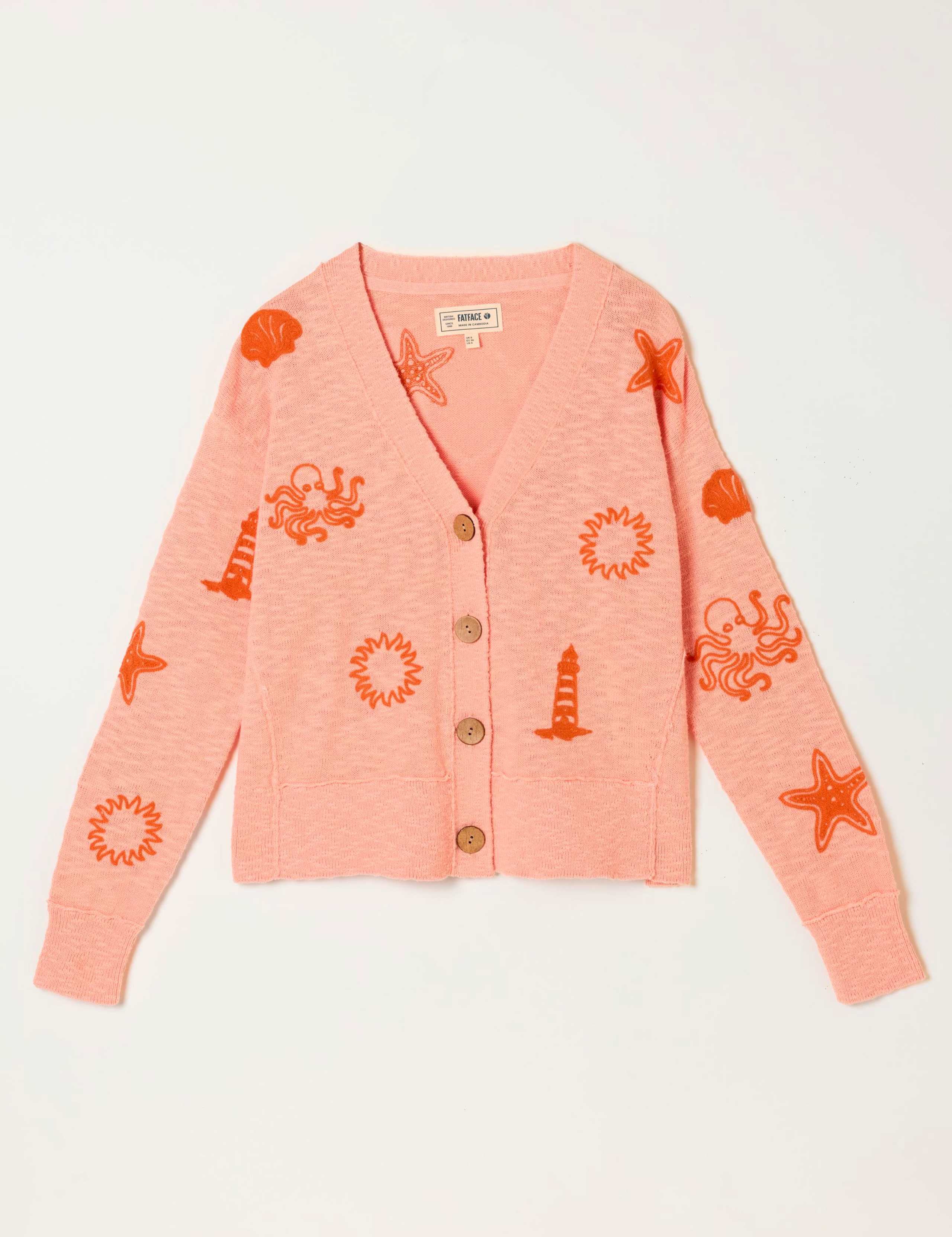 Pure Cotton Embroidered V-Neck Cardigan 2 of 6