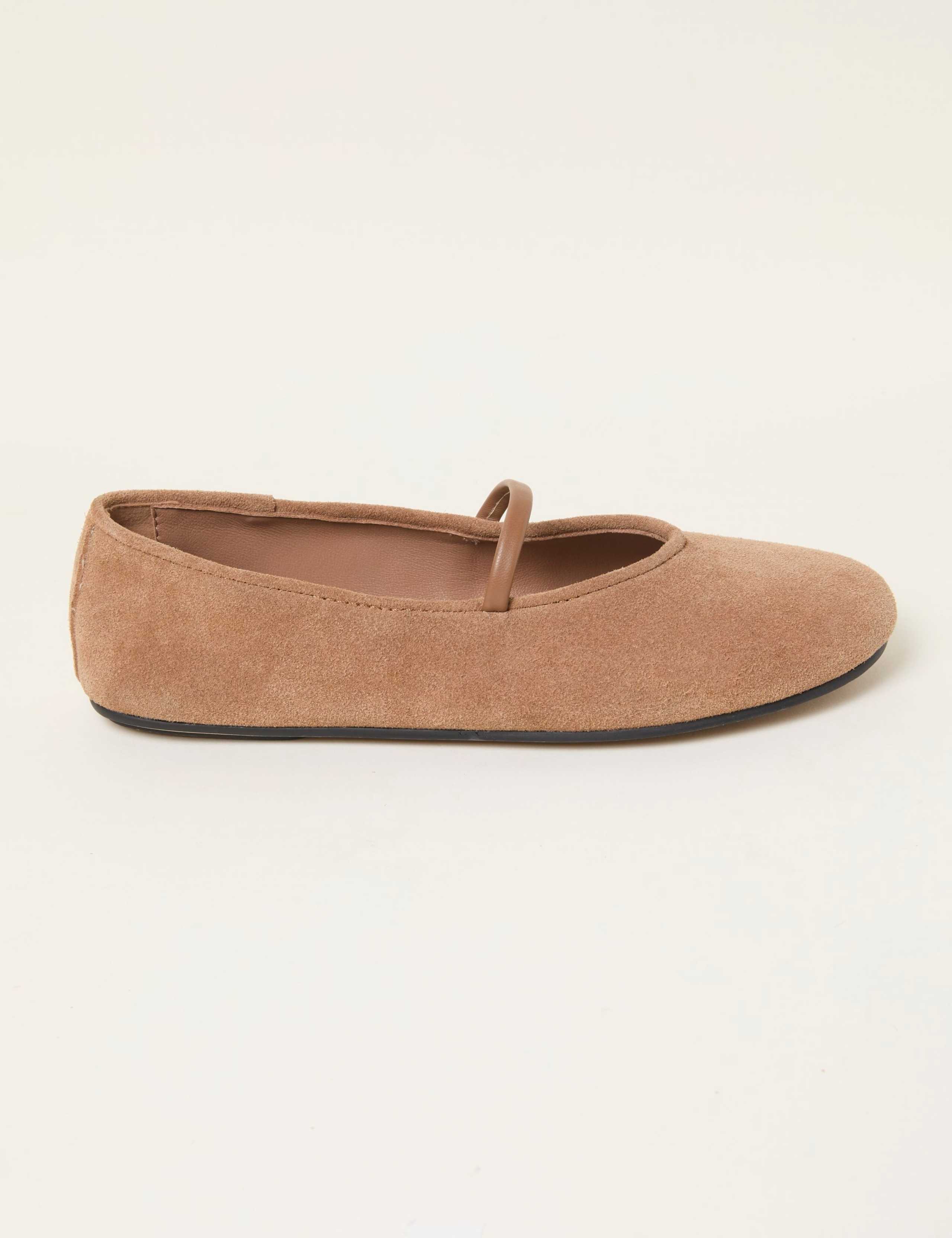 Suede Flat Ballet Pumps 1 of 3