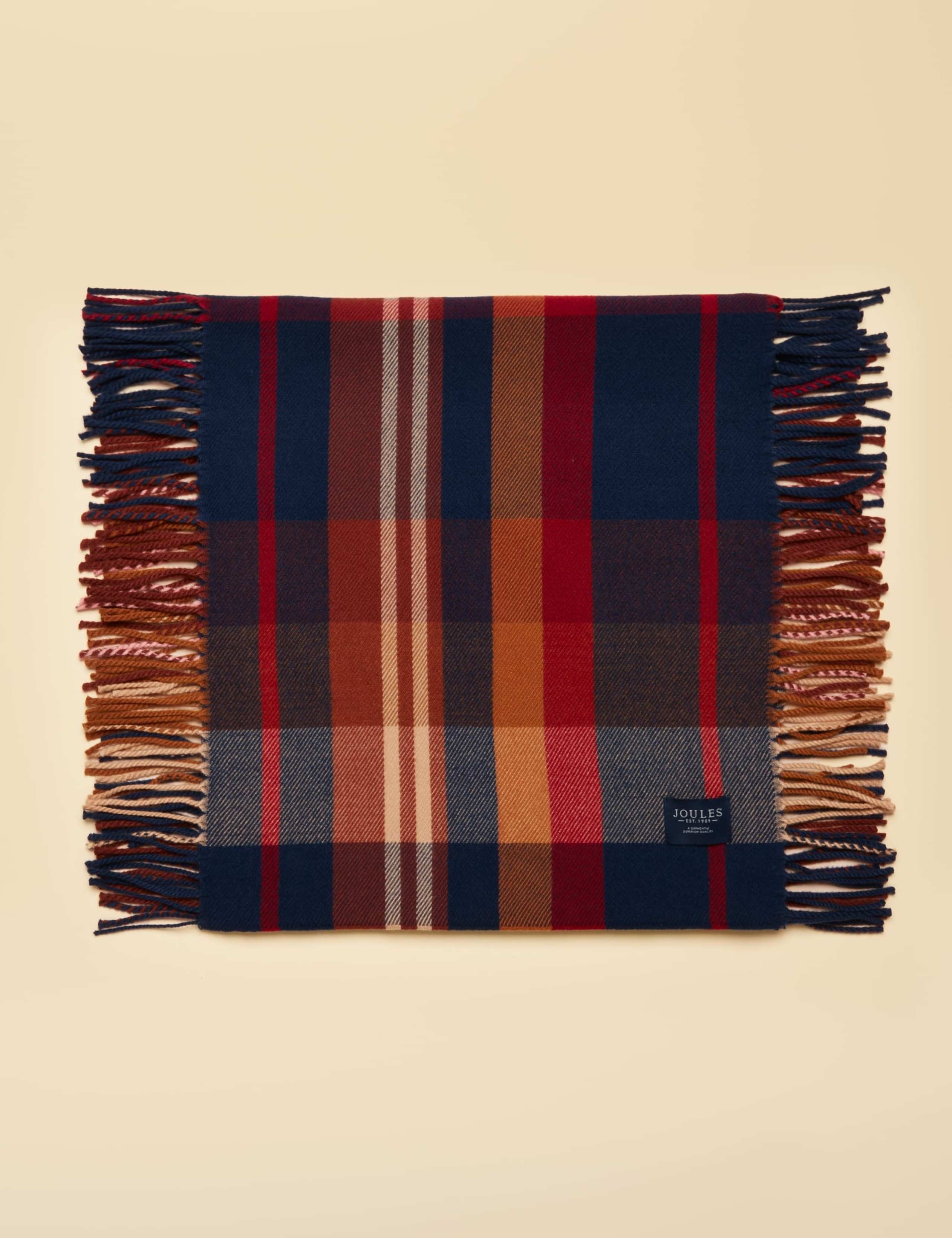 Woven Checked Fringed Scarf 4 of 4