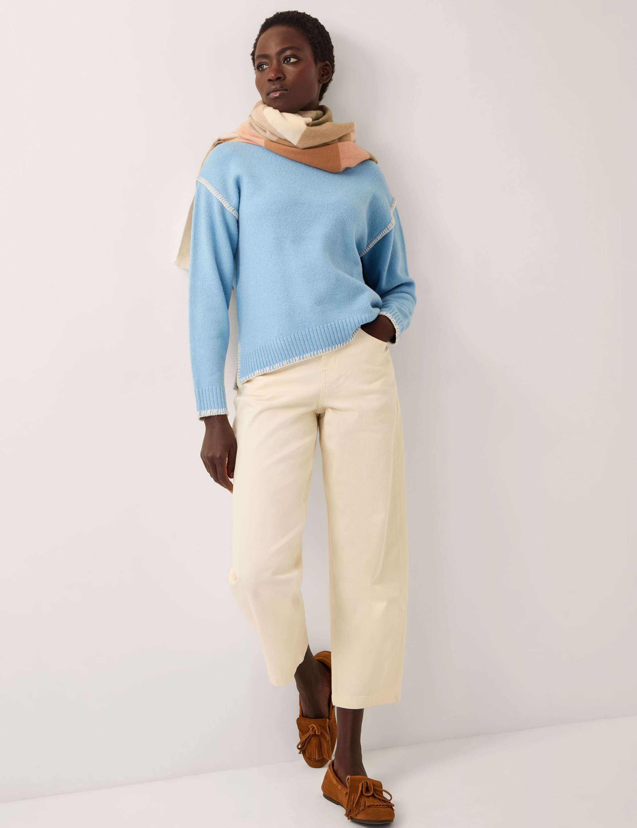 Blanket Stitch Detail Jumper with Wool 2 of 4