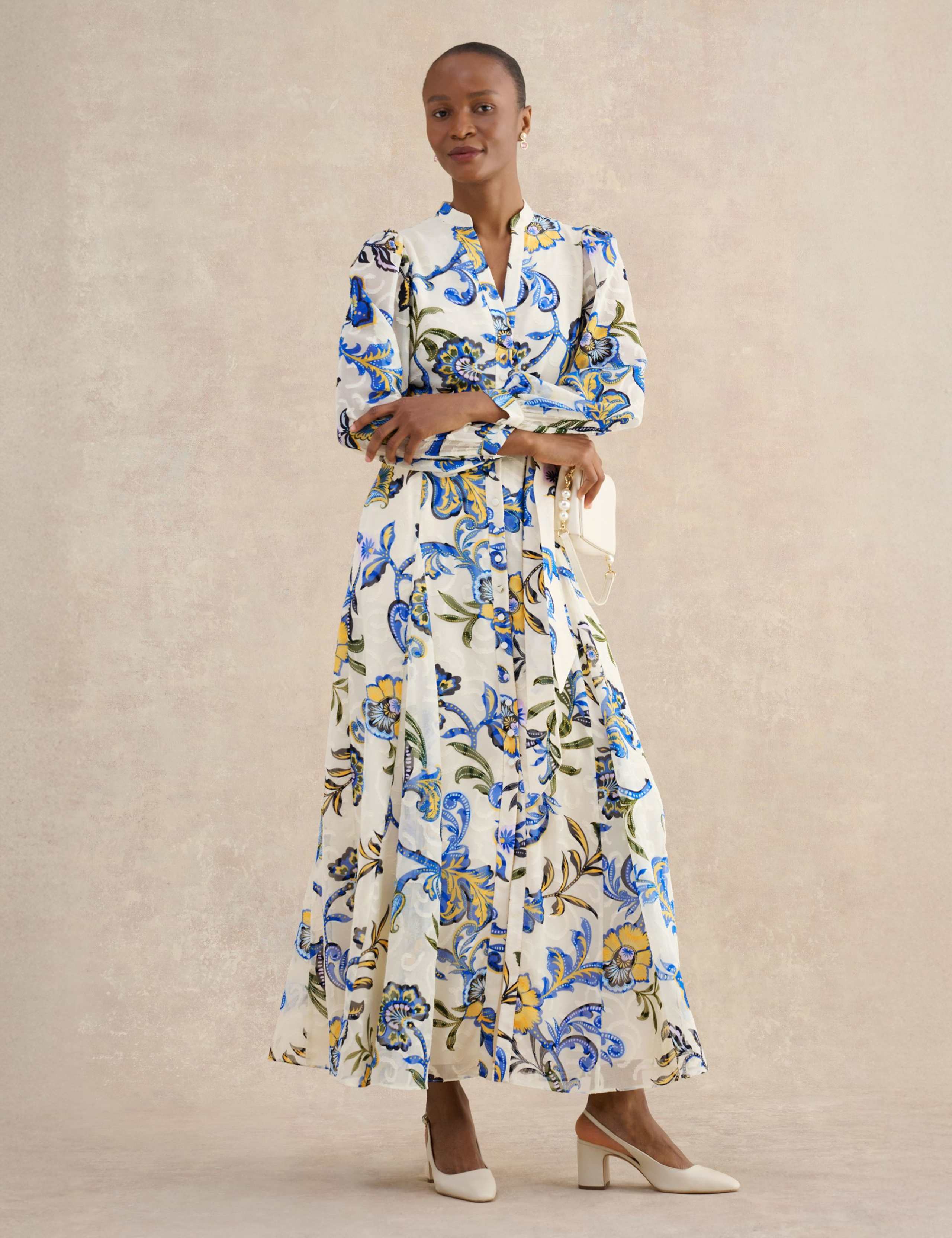 Paisley V-Neck Maxi Skater Dress 3 of 5