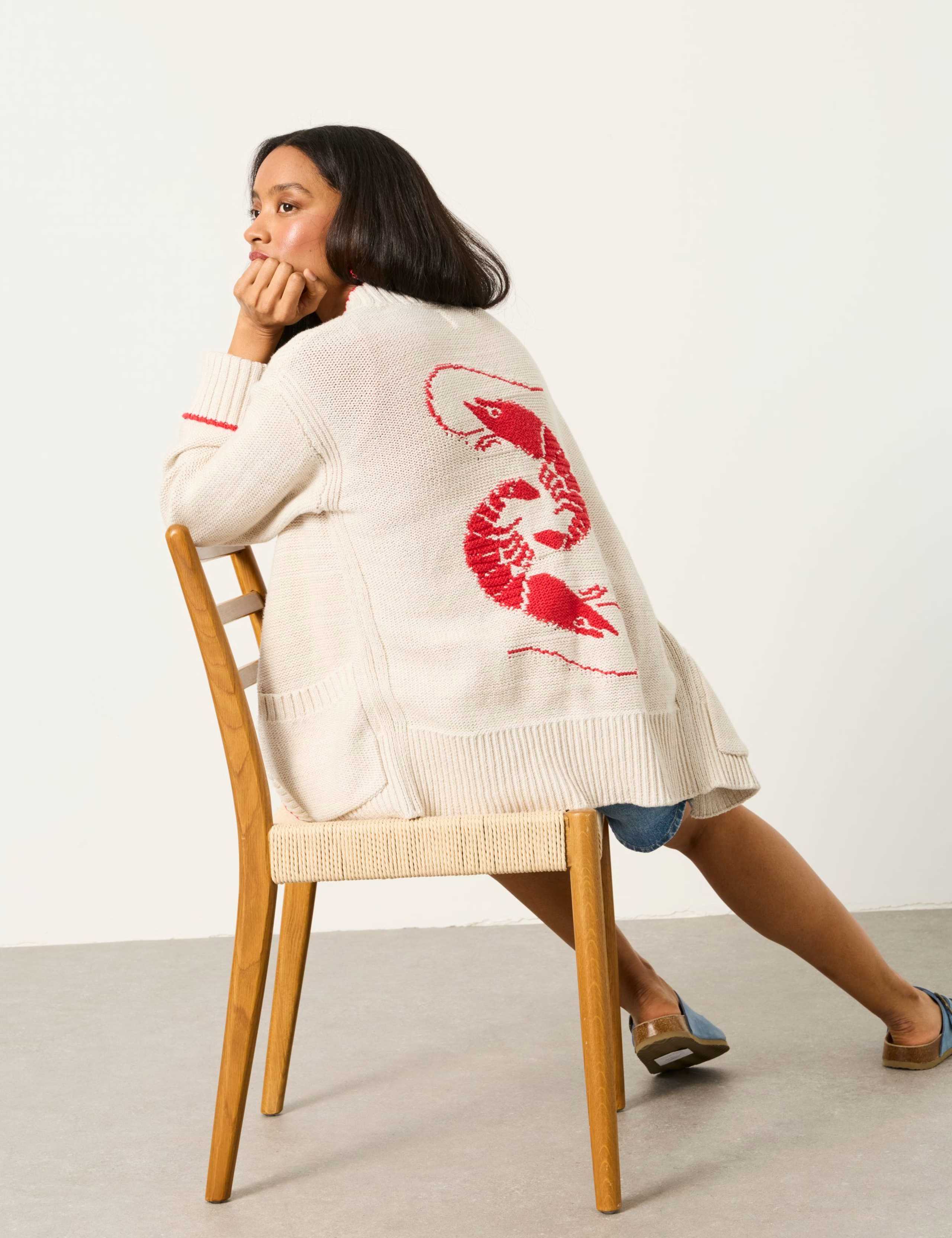 Cotton Rich Ribbed Shrimp Cardigan 4 of 7
