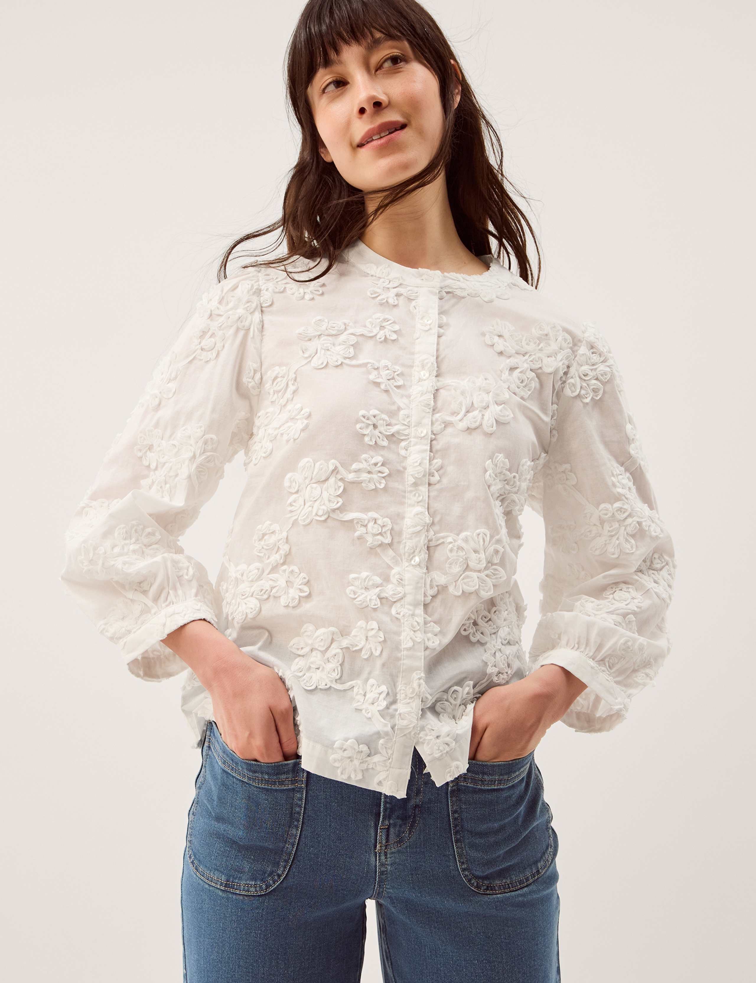 Pure Cotton Embroidered Blouse 1 of 6