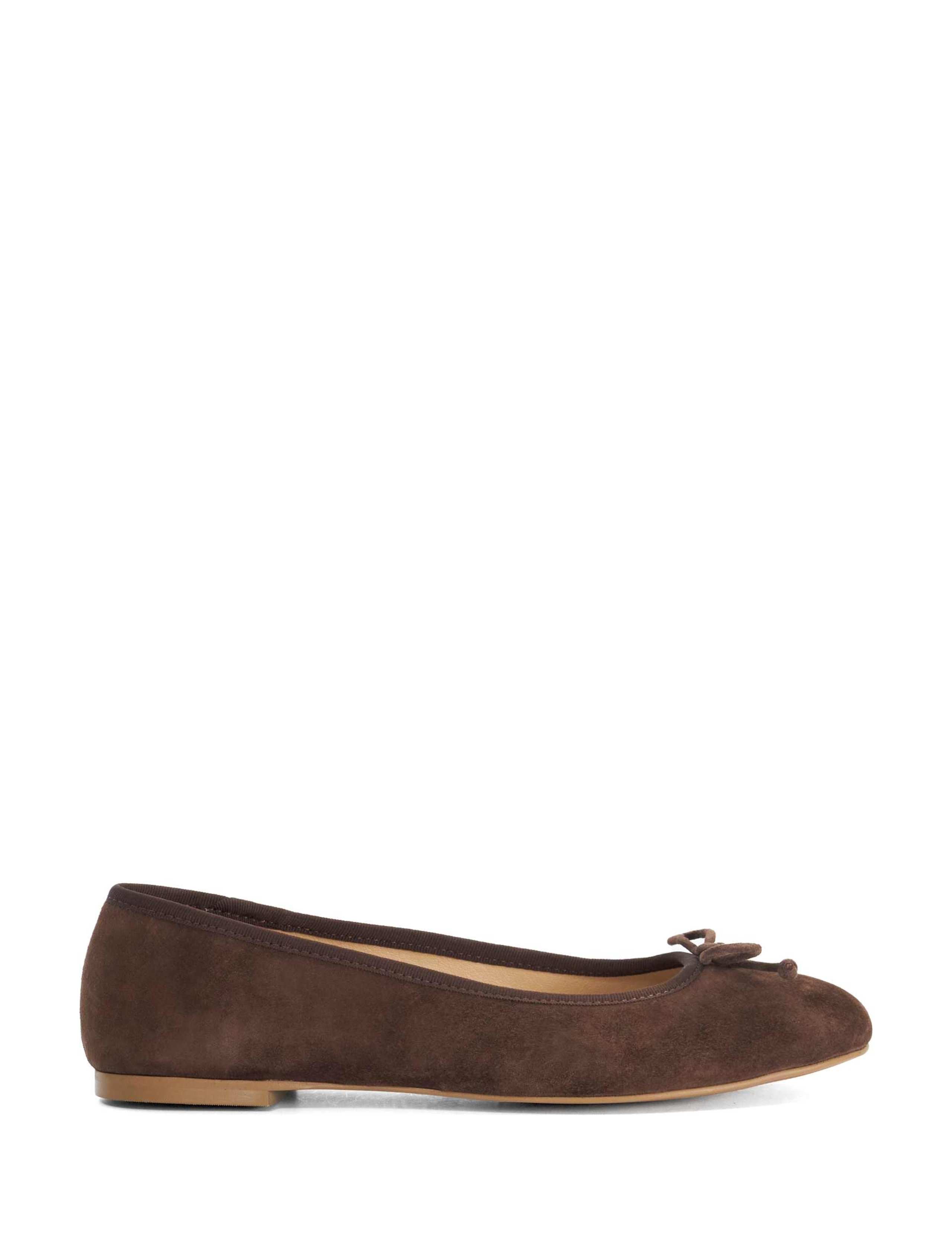Suede Bow Ballet Pumps 1 of 5