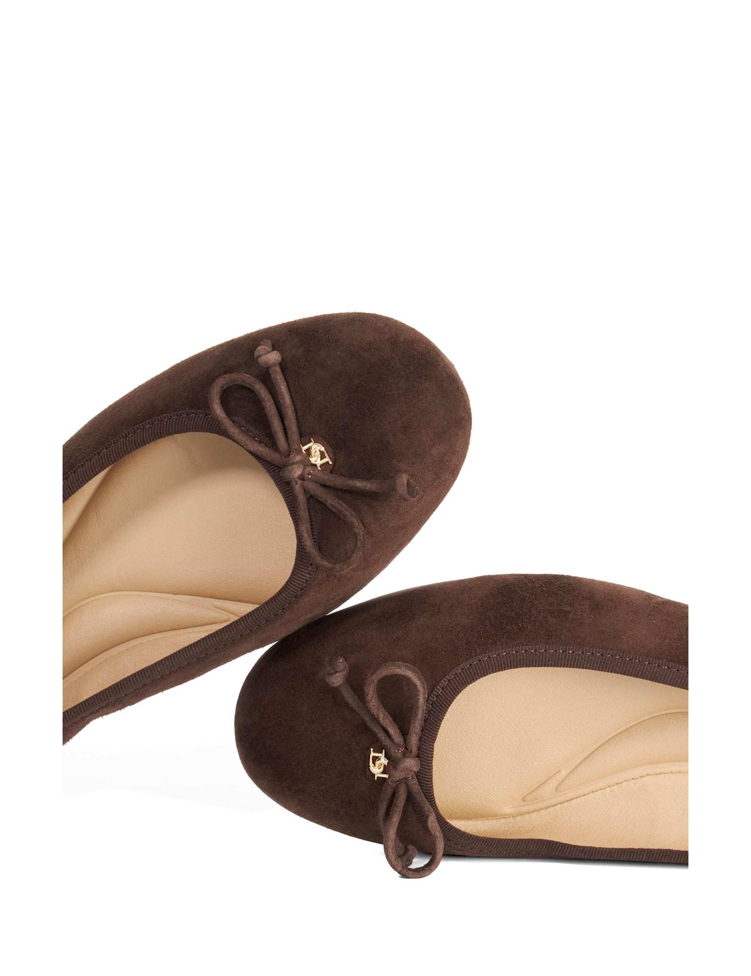 Suede Bow Ballet Pumps 3 of 5