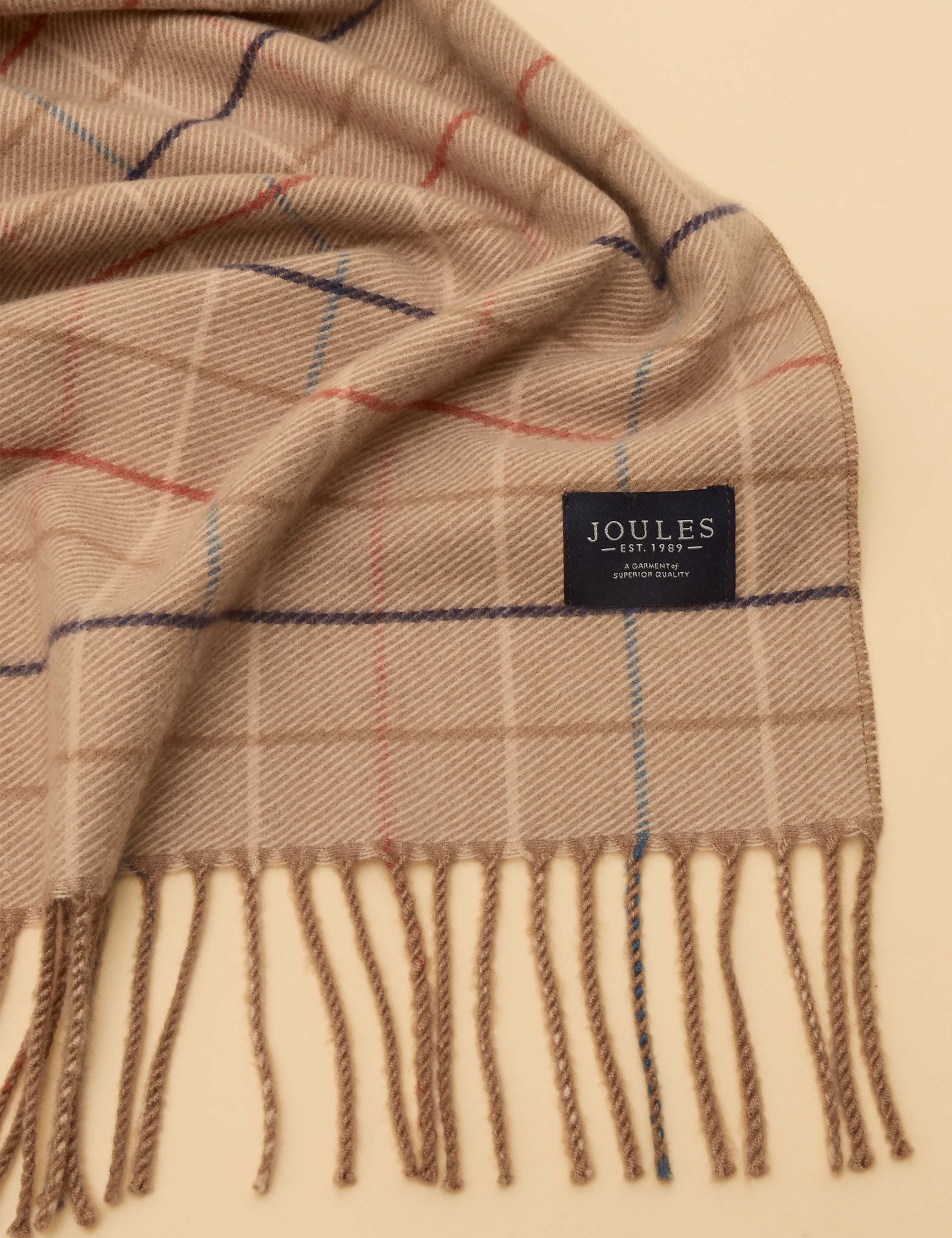Woven Checked Tassel Scarf 2 of 6