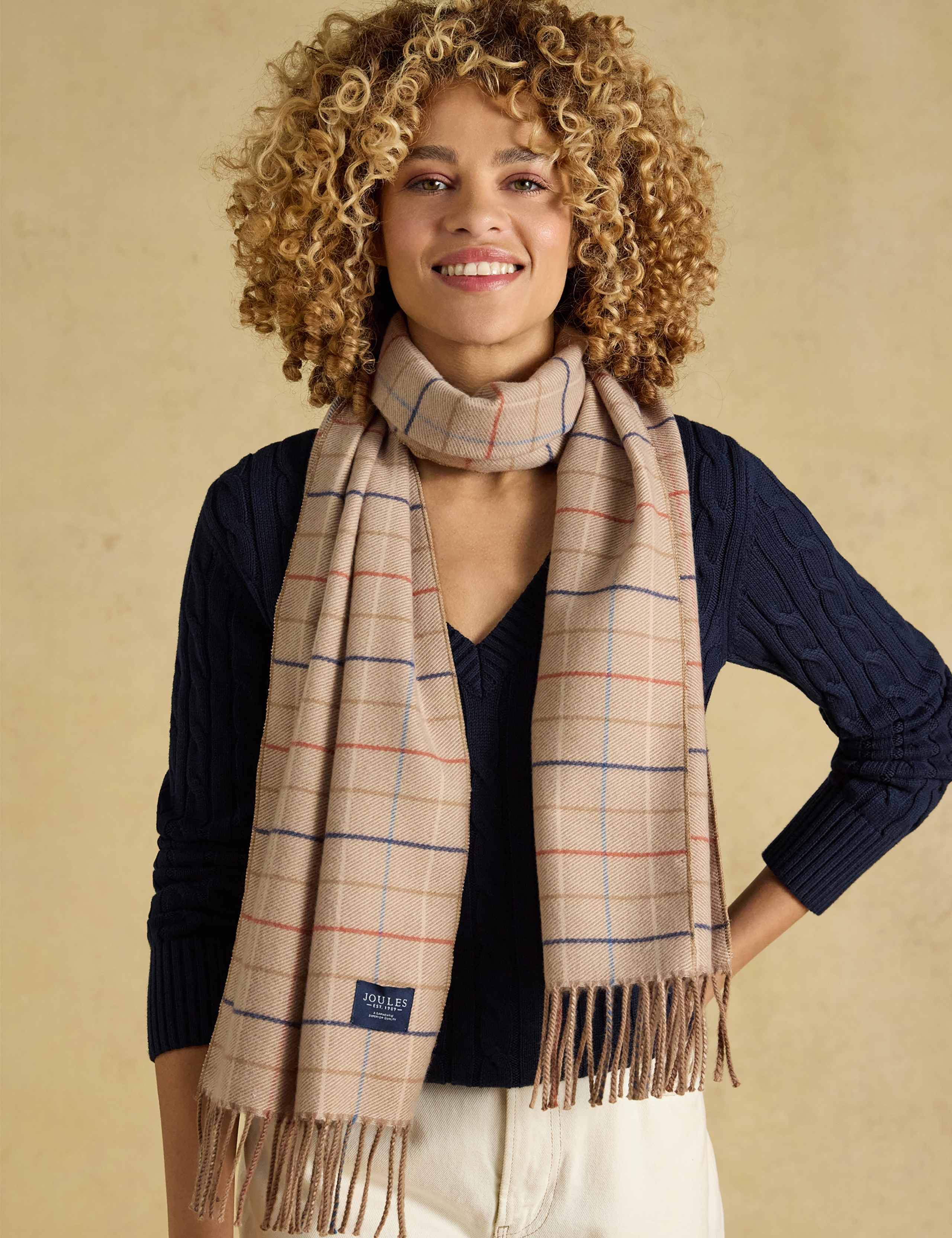 Woven Checked Tassel Scarf 4 of 6
