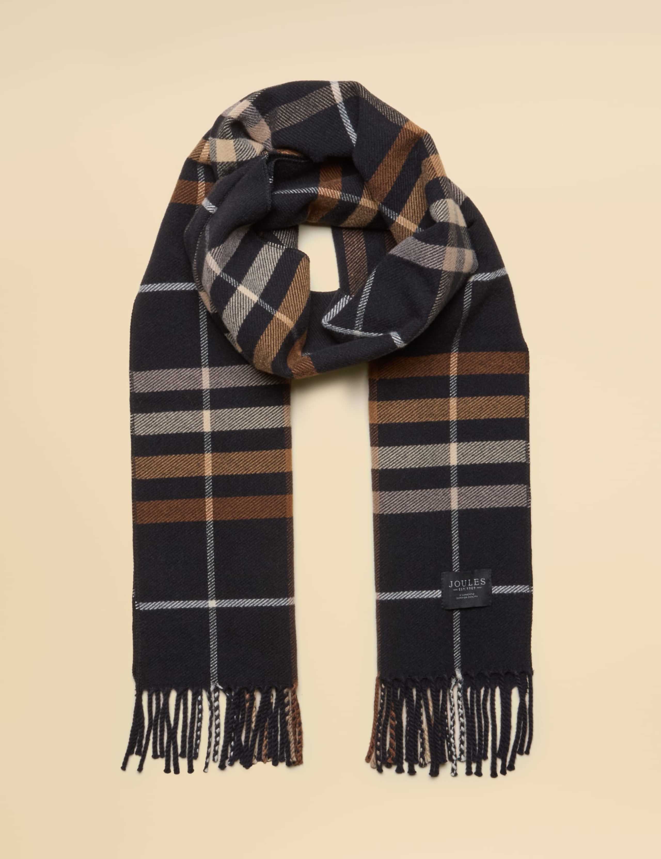 Woven Checked Tassel Scarf 3 of 6