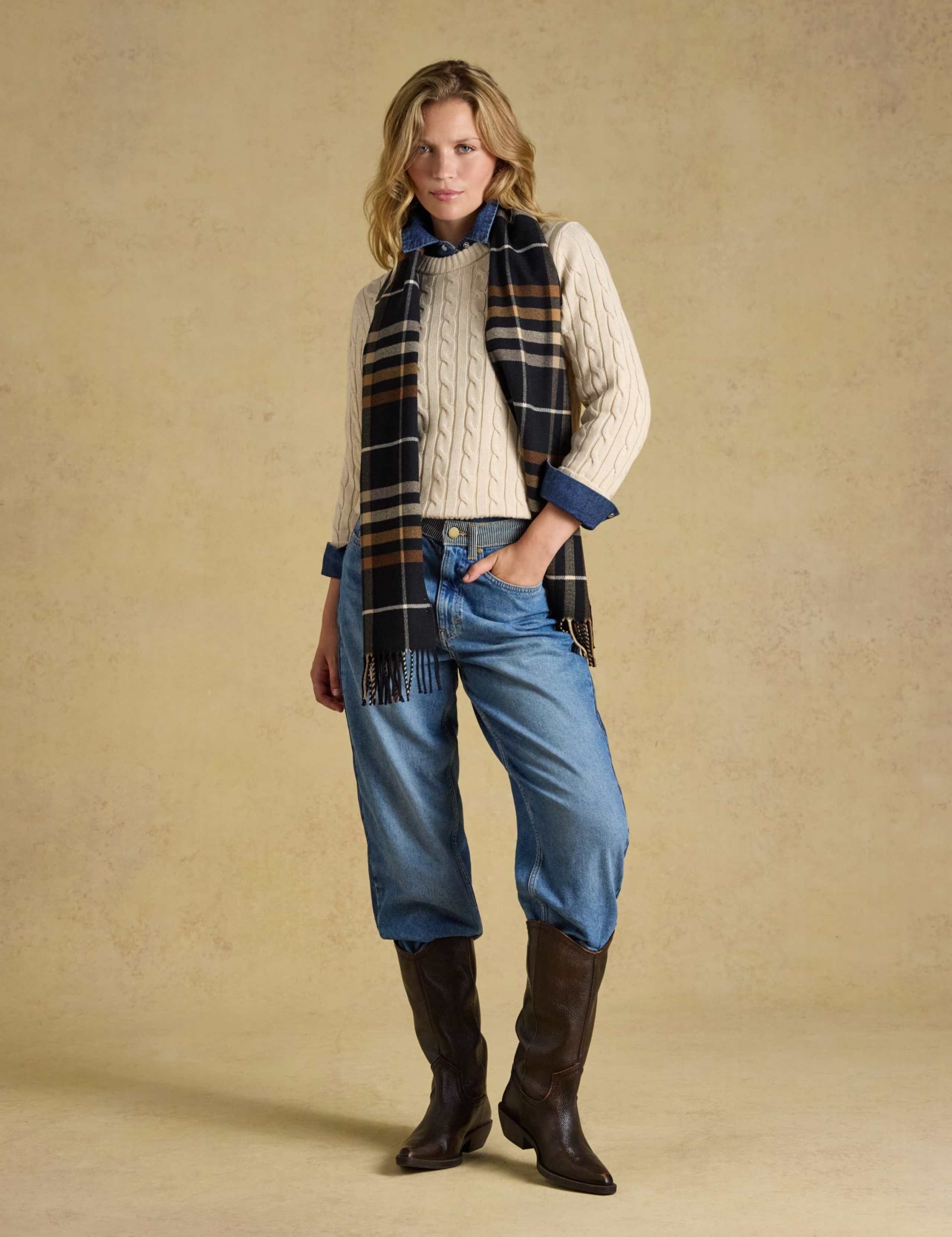 Woven Checked Tassel Scarf 4 of 6