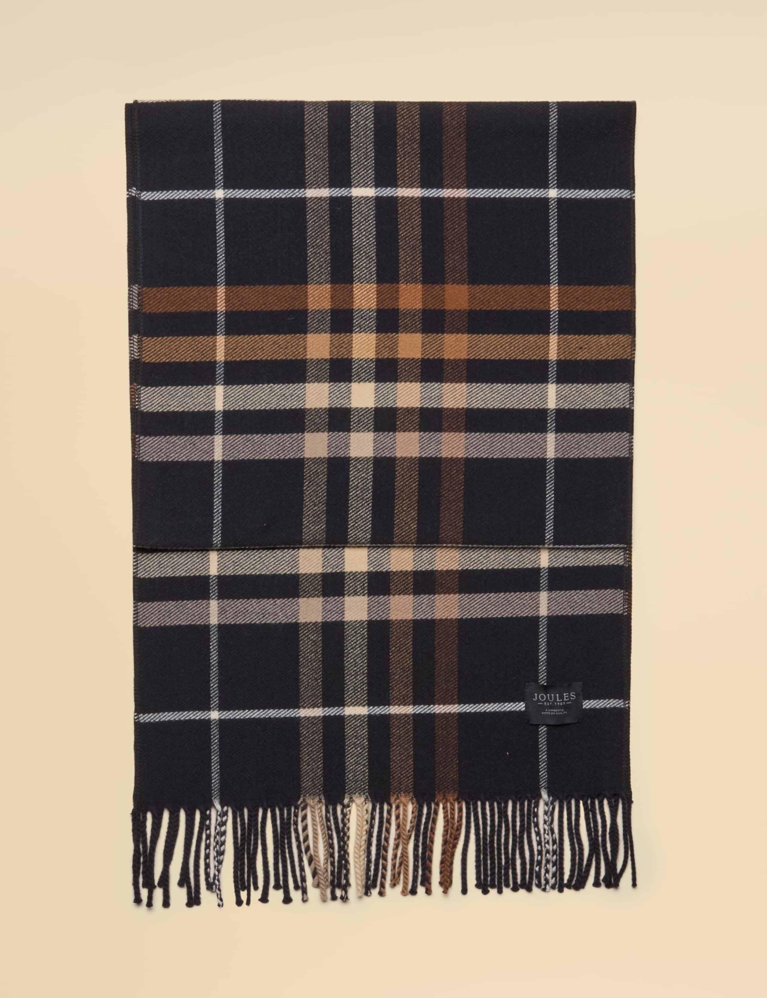 Woven Checked Tassel Scarf 6 of 6