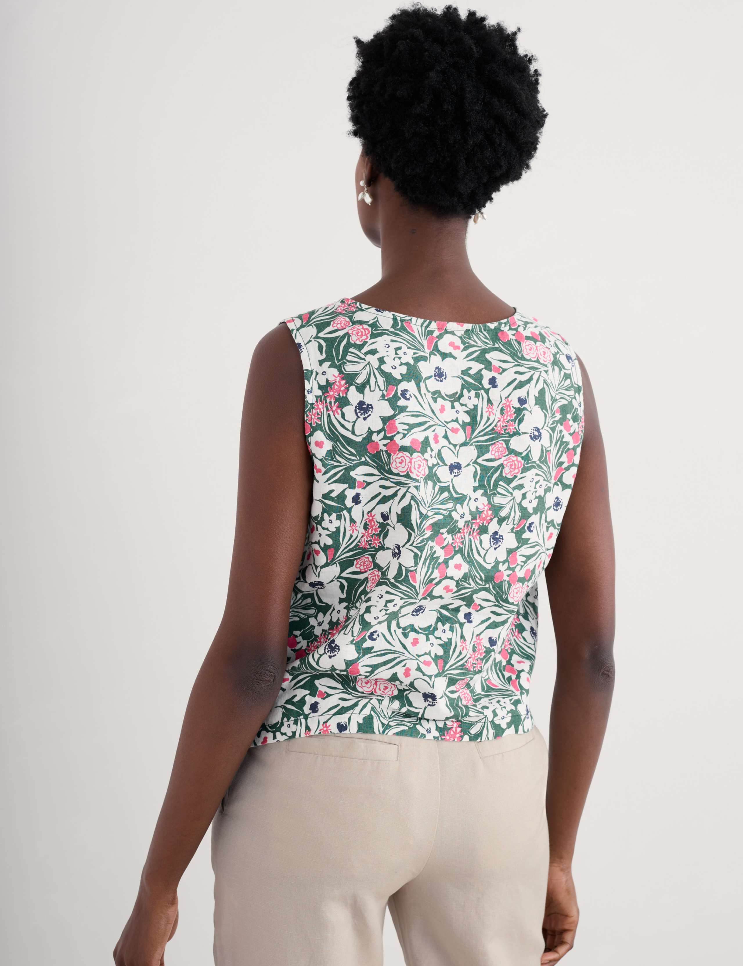 Pure Linen Floral Vest 3 of 4
