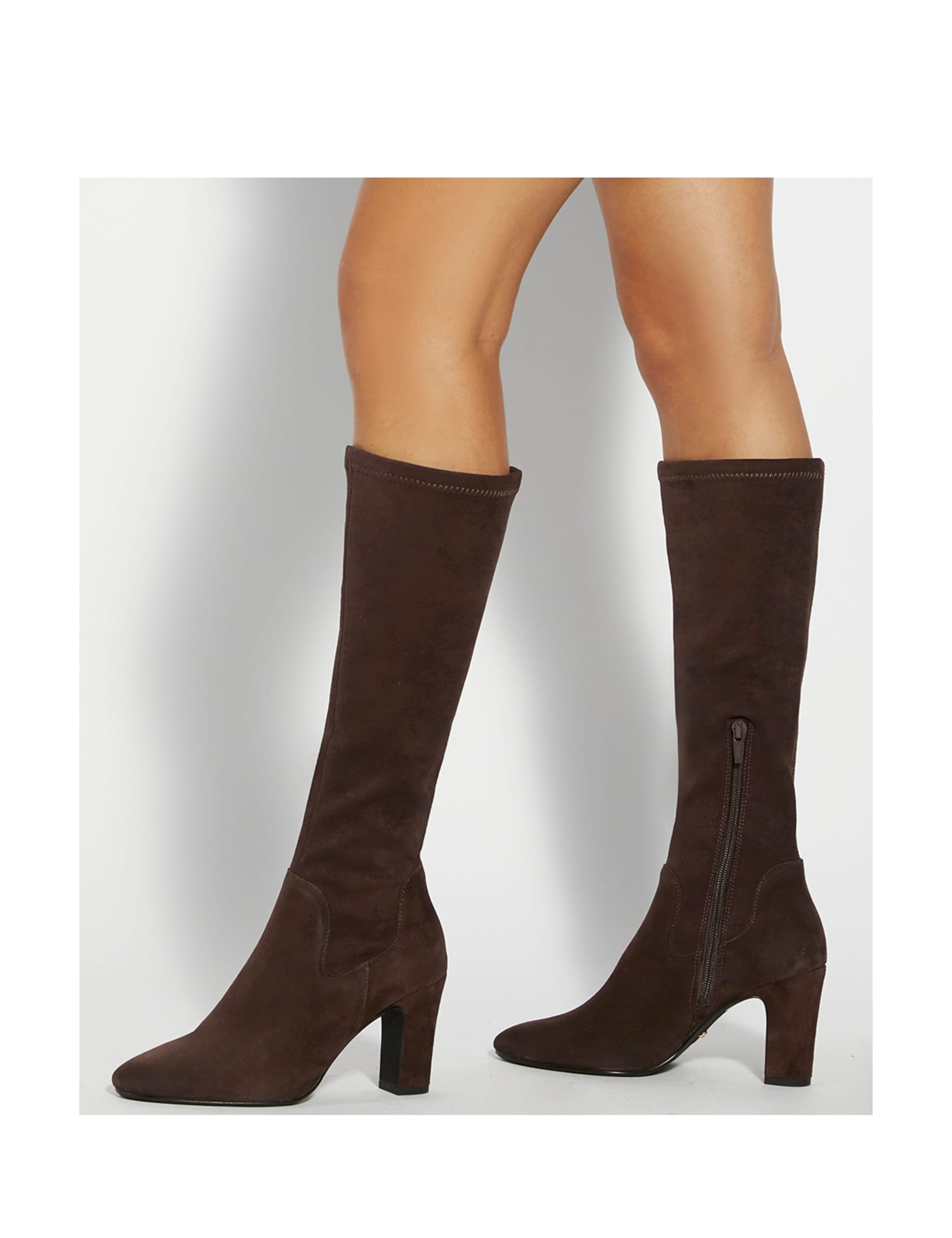 Wide Fit Suede Block Heel Knee High Boots 5 of 6