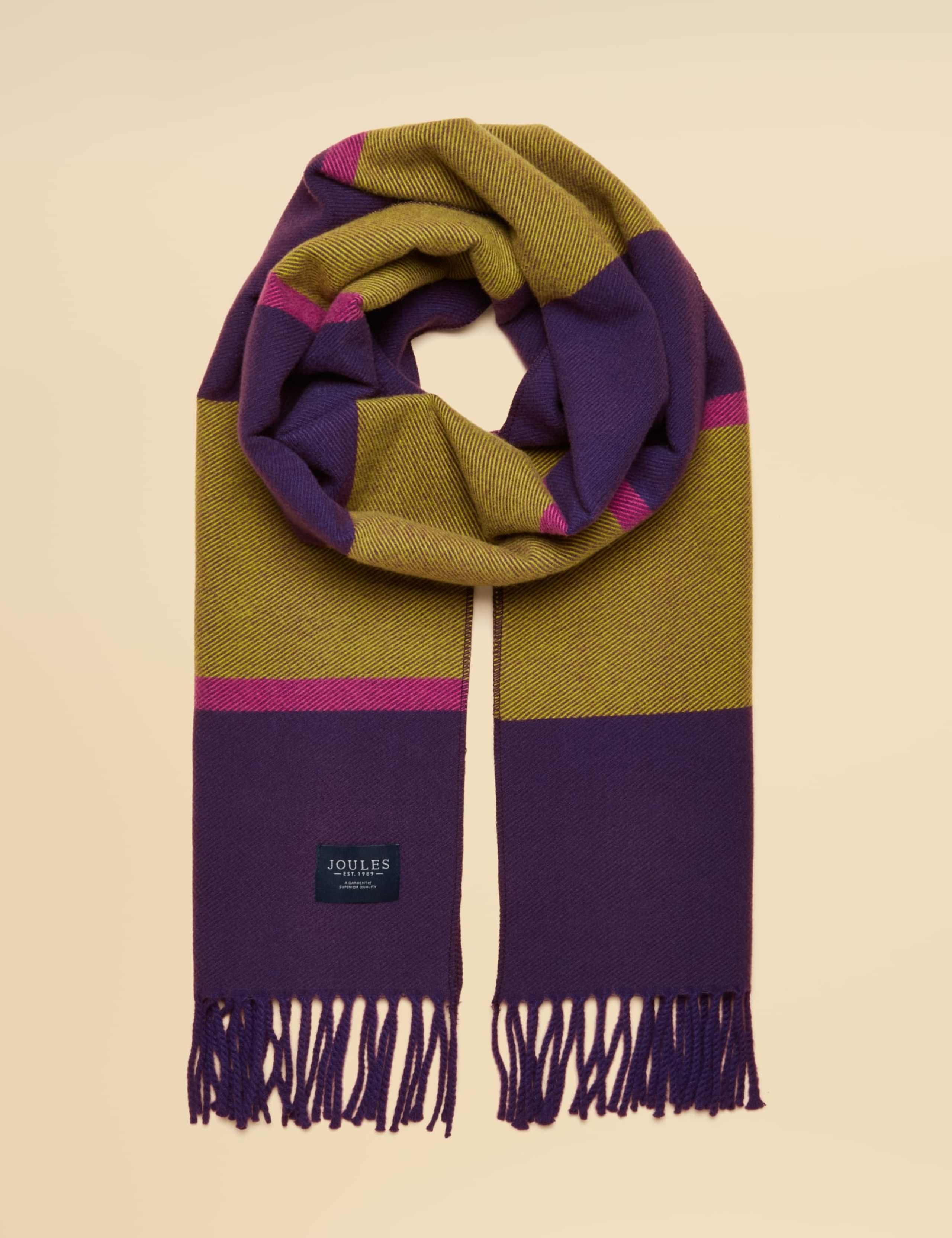Woven Striped Tassel Scarf 1 of 3