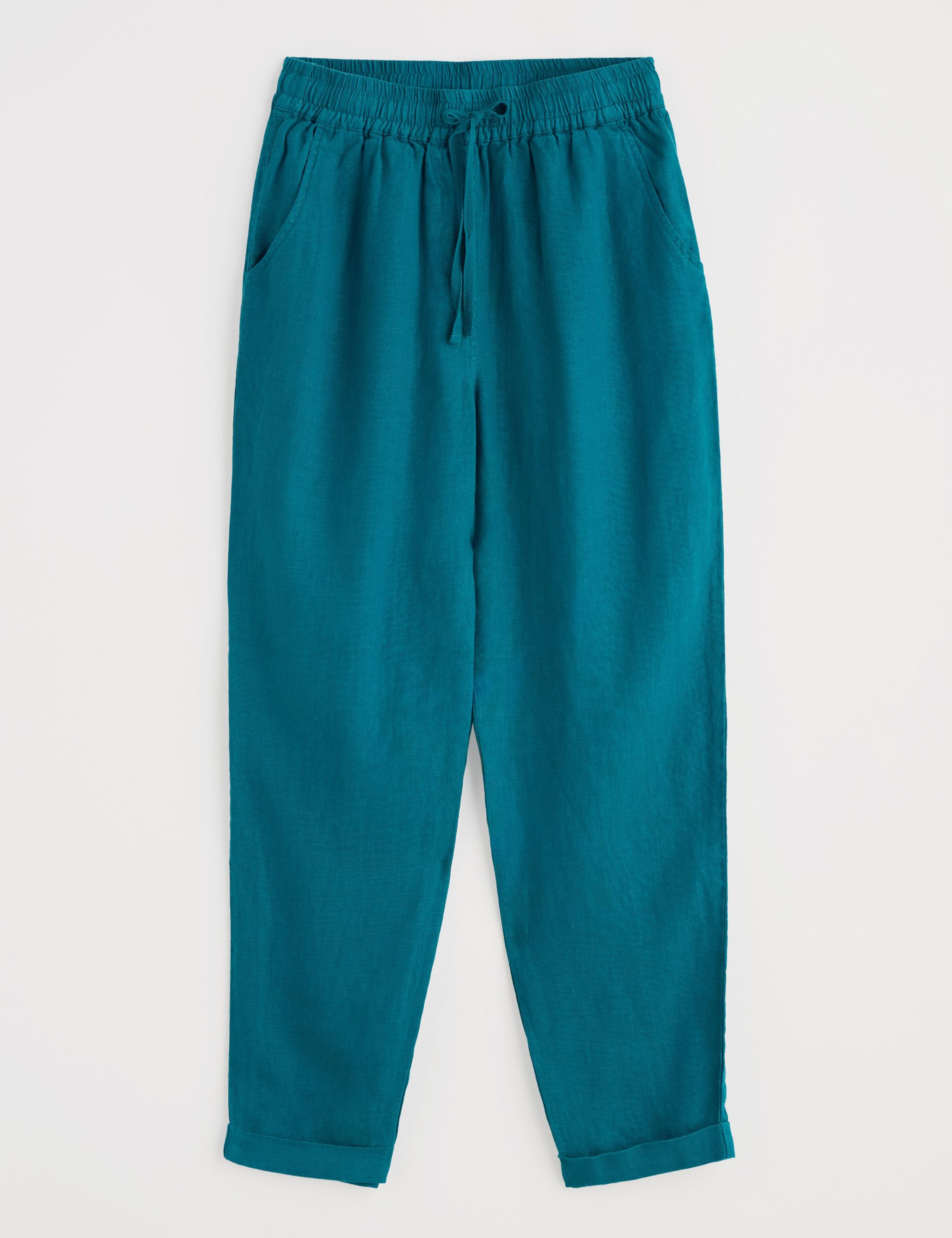 Pure Linen Tapered Cropped Trousers 2 of 4