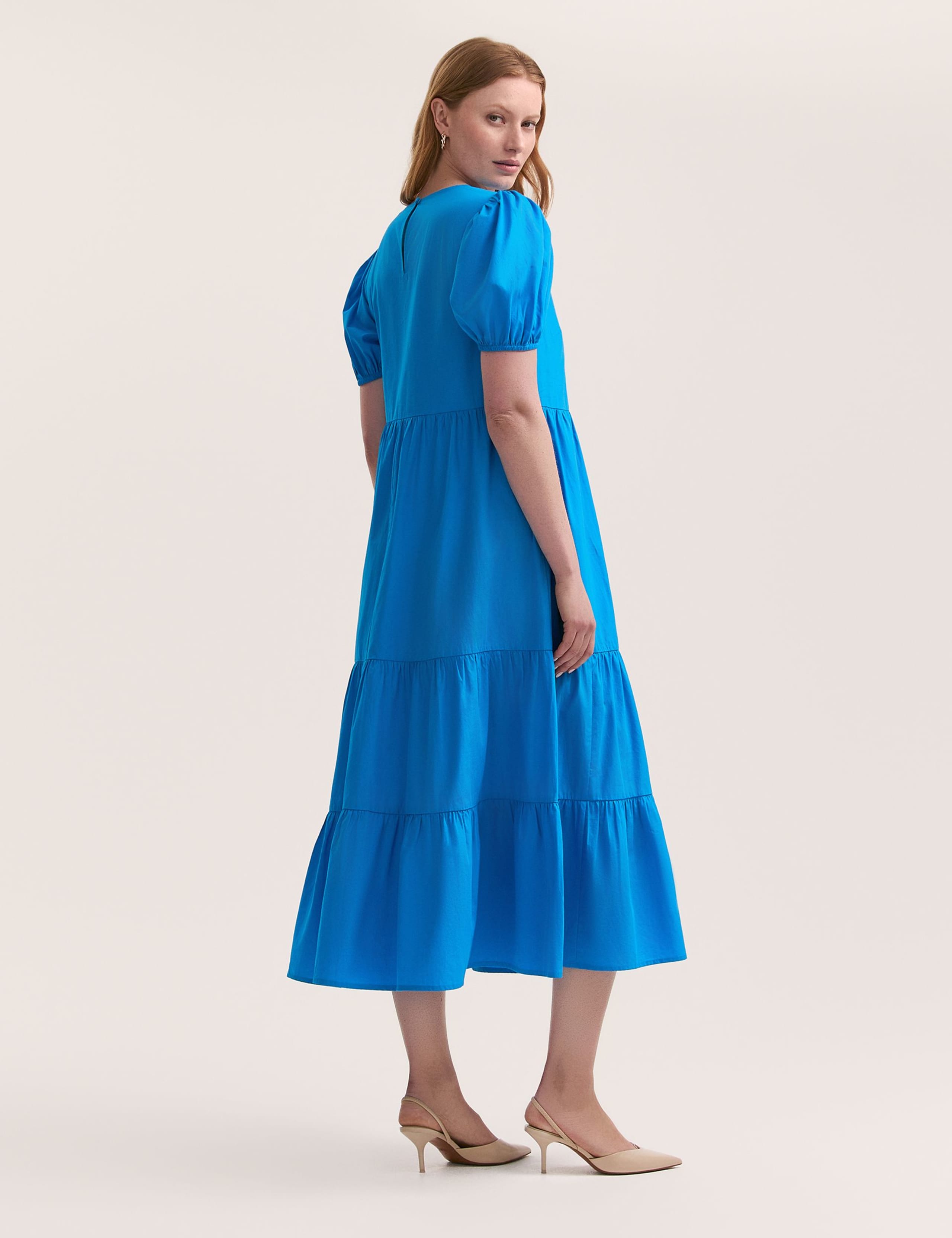 Pure Cotton Midi Tiered Dress 2 of 4