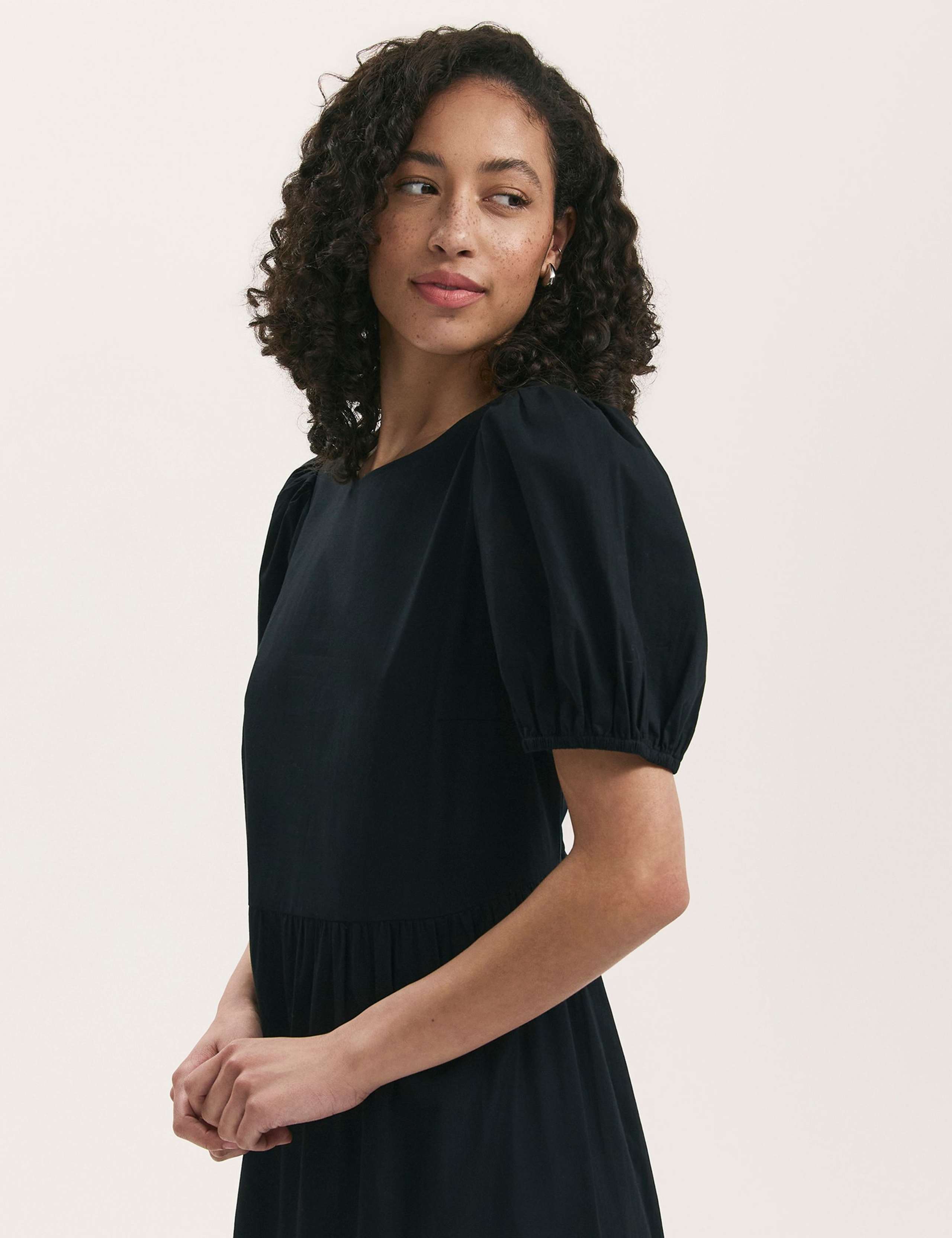 Pure Cotton Midi Tiered Dress 2 of 4