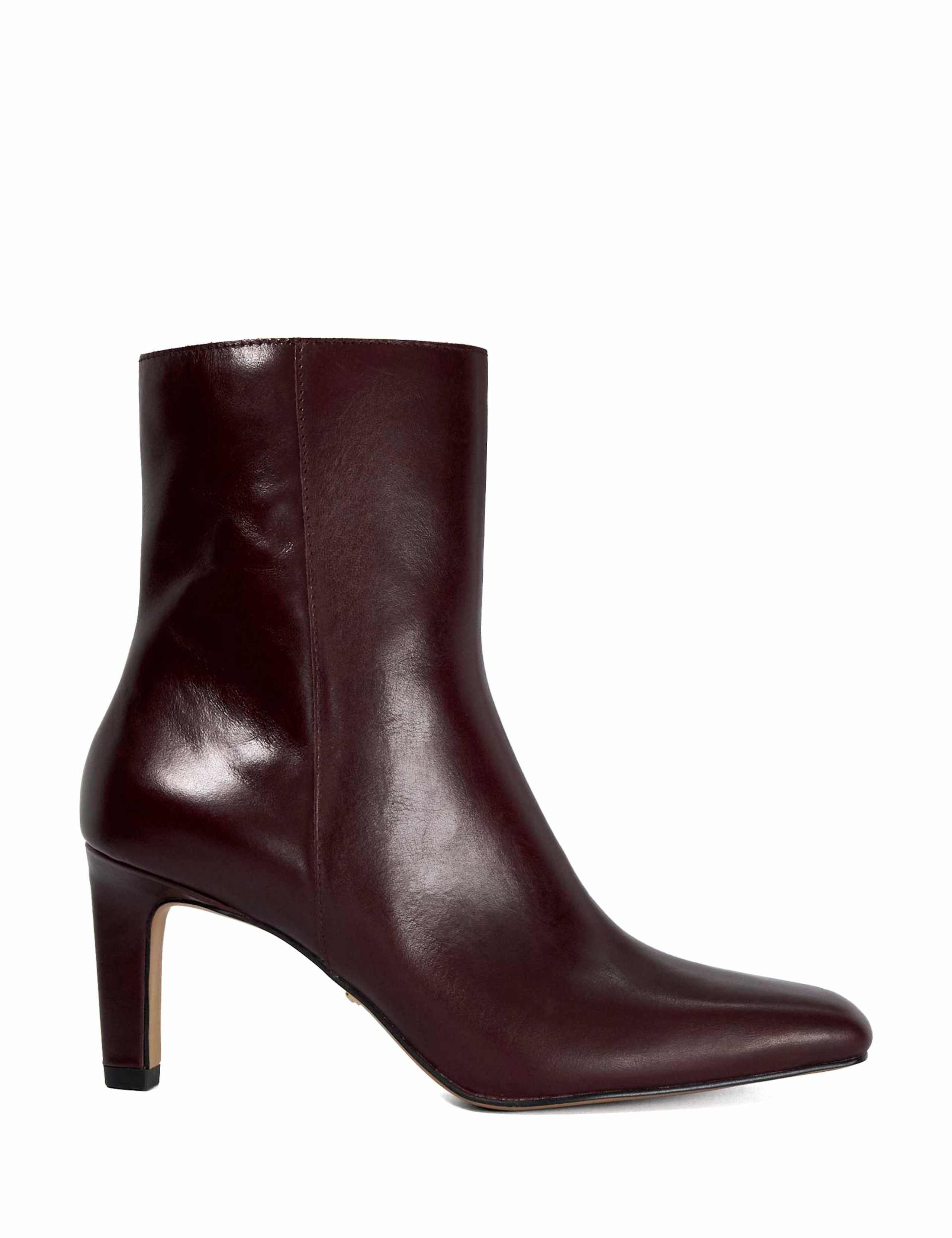 Wide Fit Leather Square Toe Ankle Boots 1 of 6