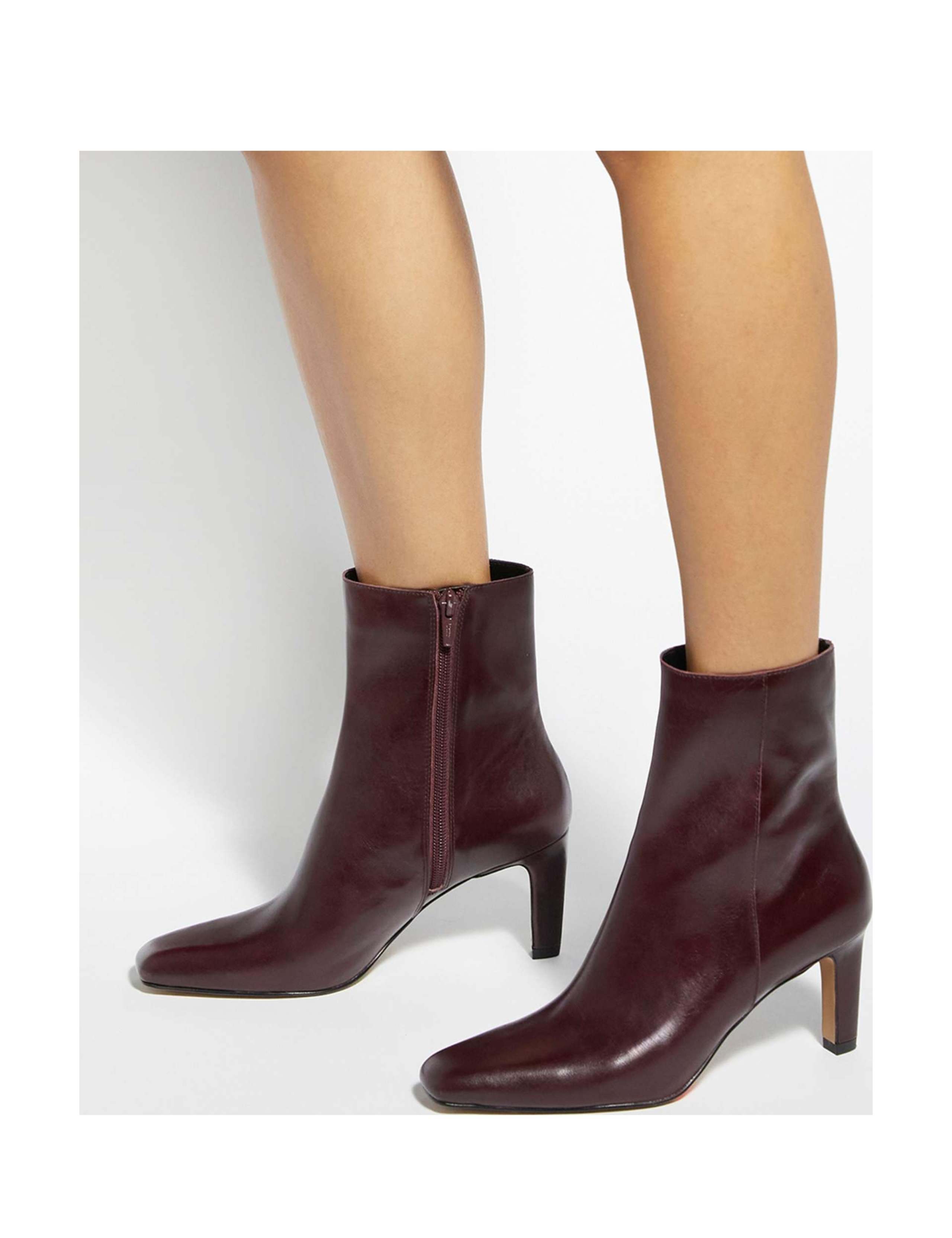 Wide Fit Leather Square Toe Ankle Boots 6 of 6