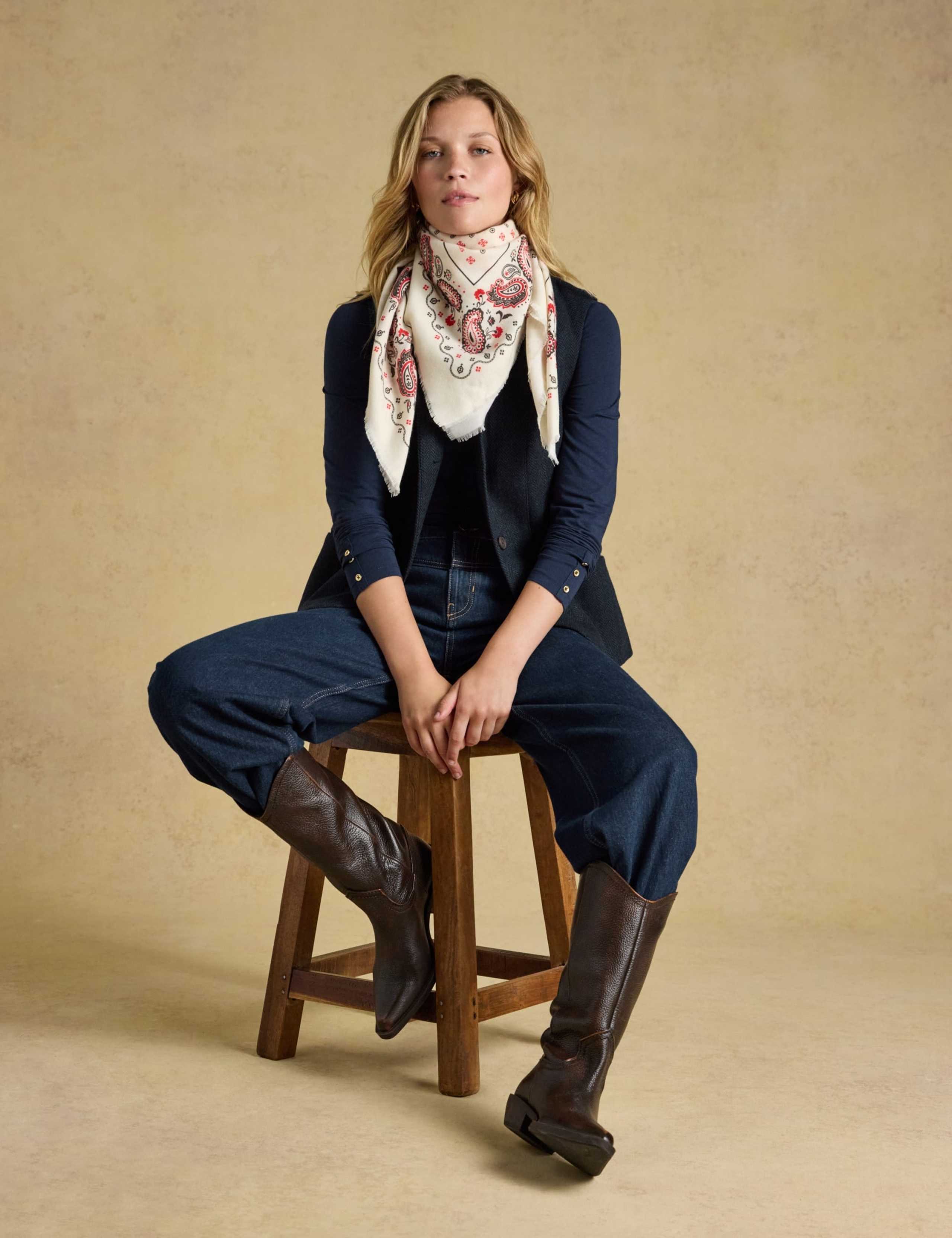 Printed Paisley Square Scarf 4 of 7