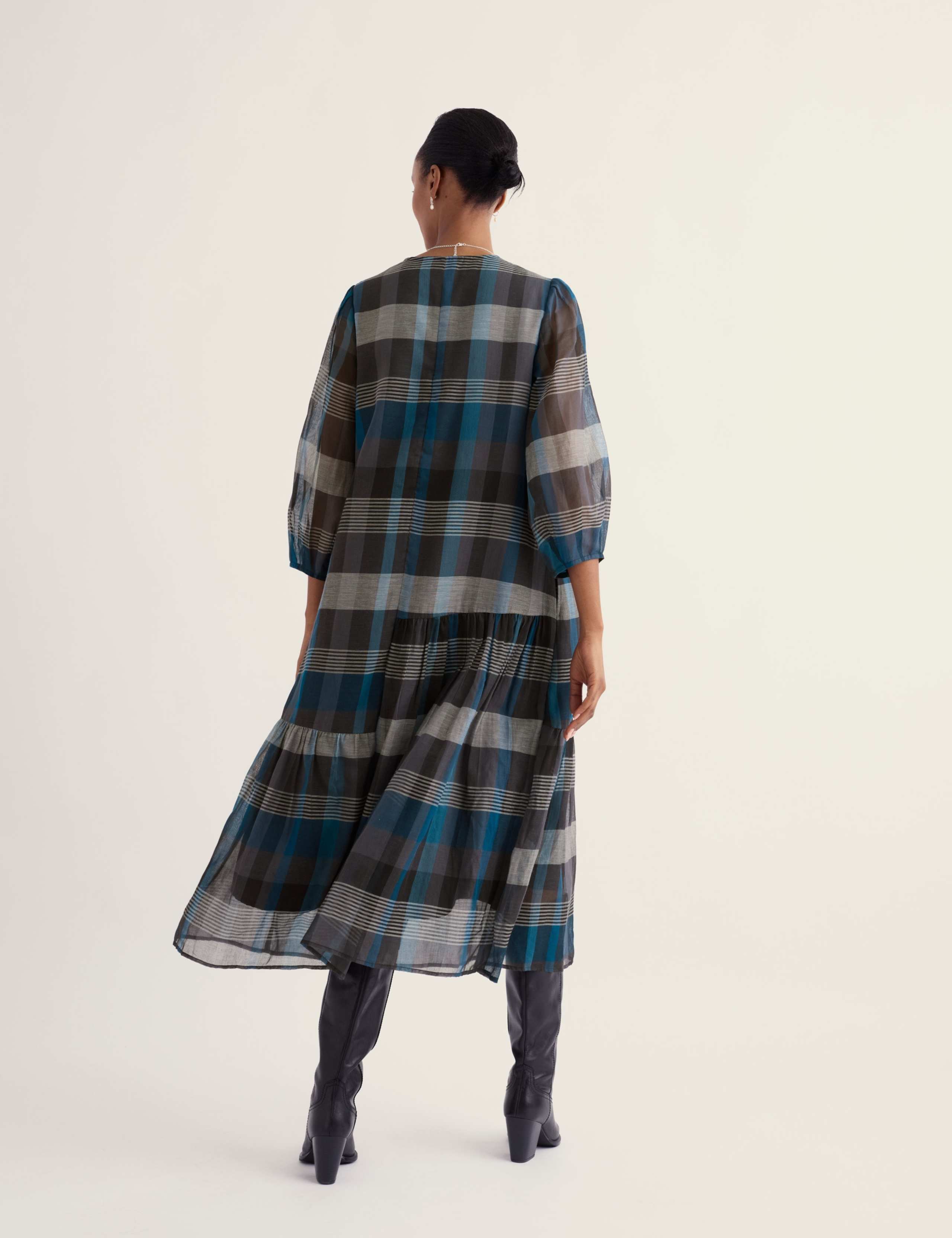 Lined Organza Tiered Midi Dress 4 of 5