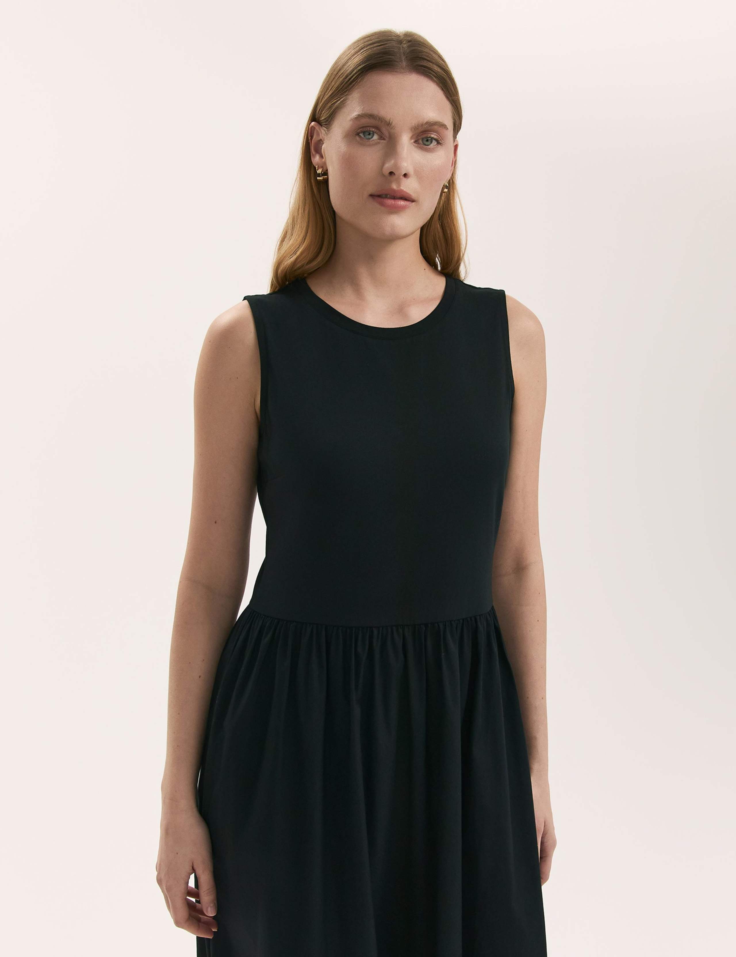 Cotton Rich Round Neck Midi Skater Dress 4 of 4