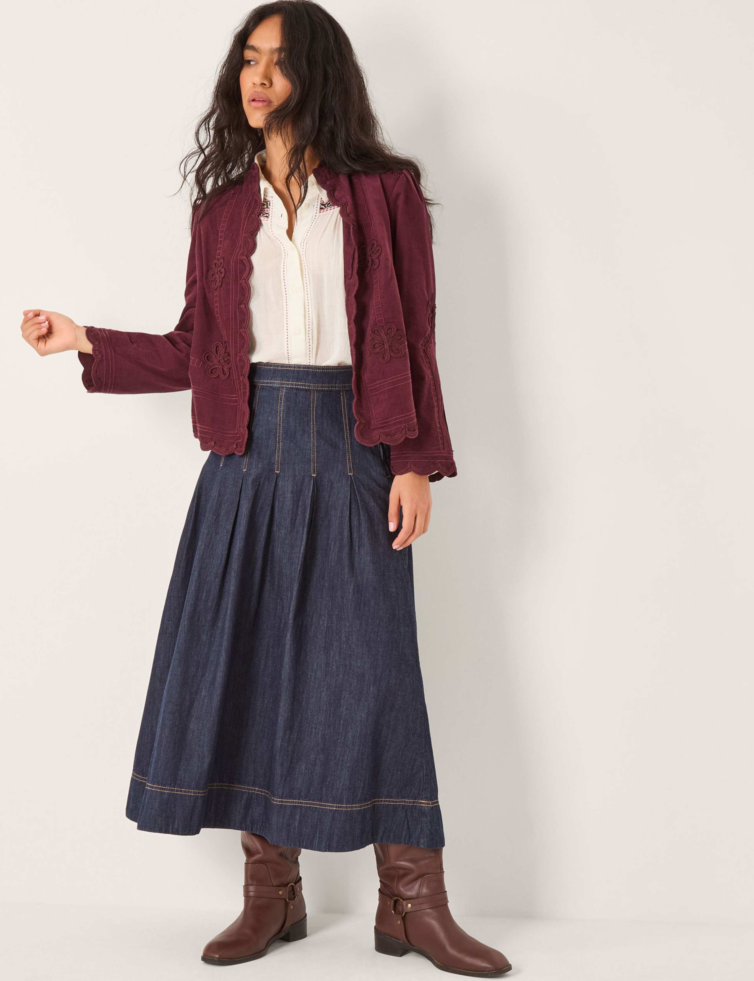 Pure Cotton Cord Embroidered Jacket 2 of 4