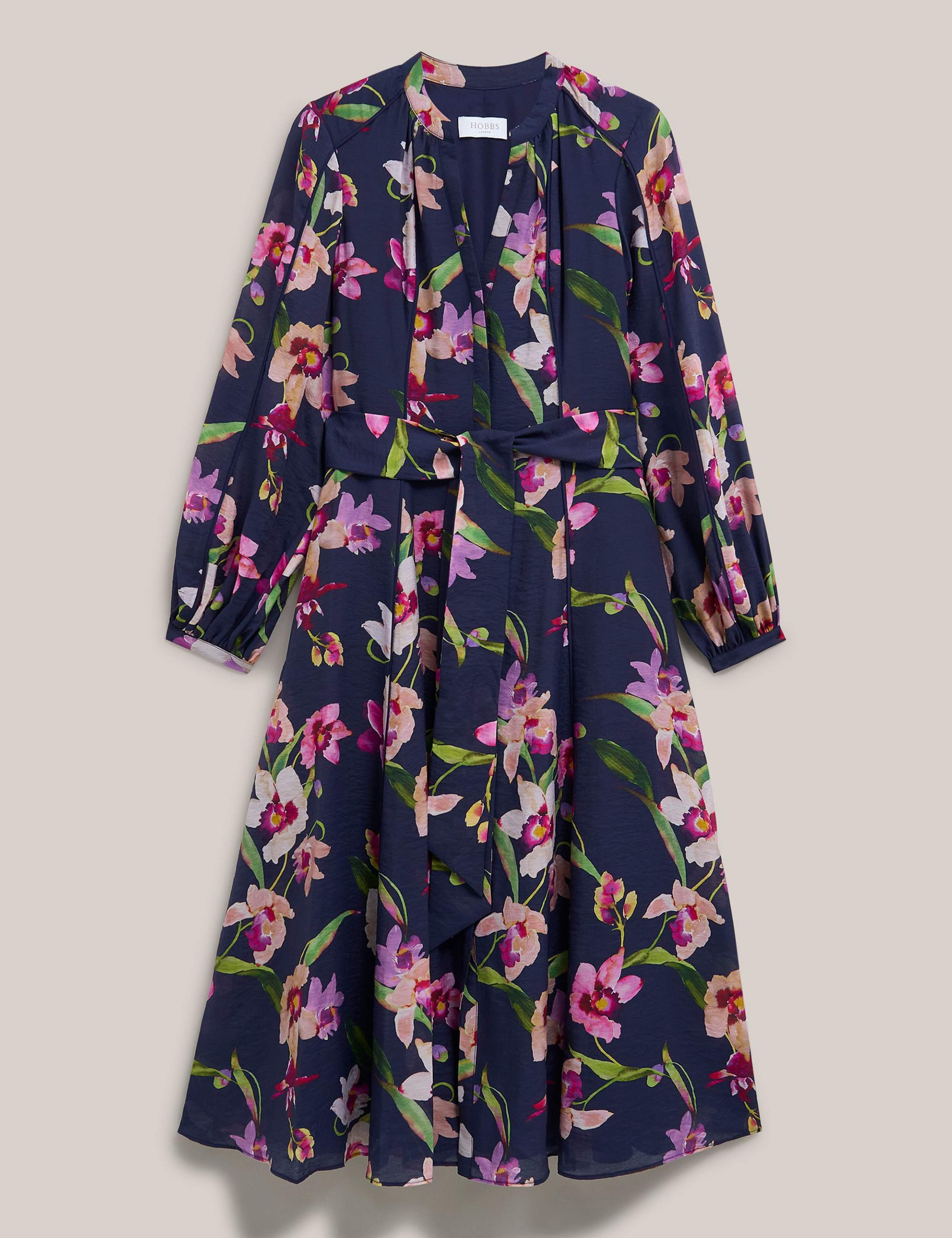 Lyocell Rich Floral V-Neck Midi Dress 2 of 5