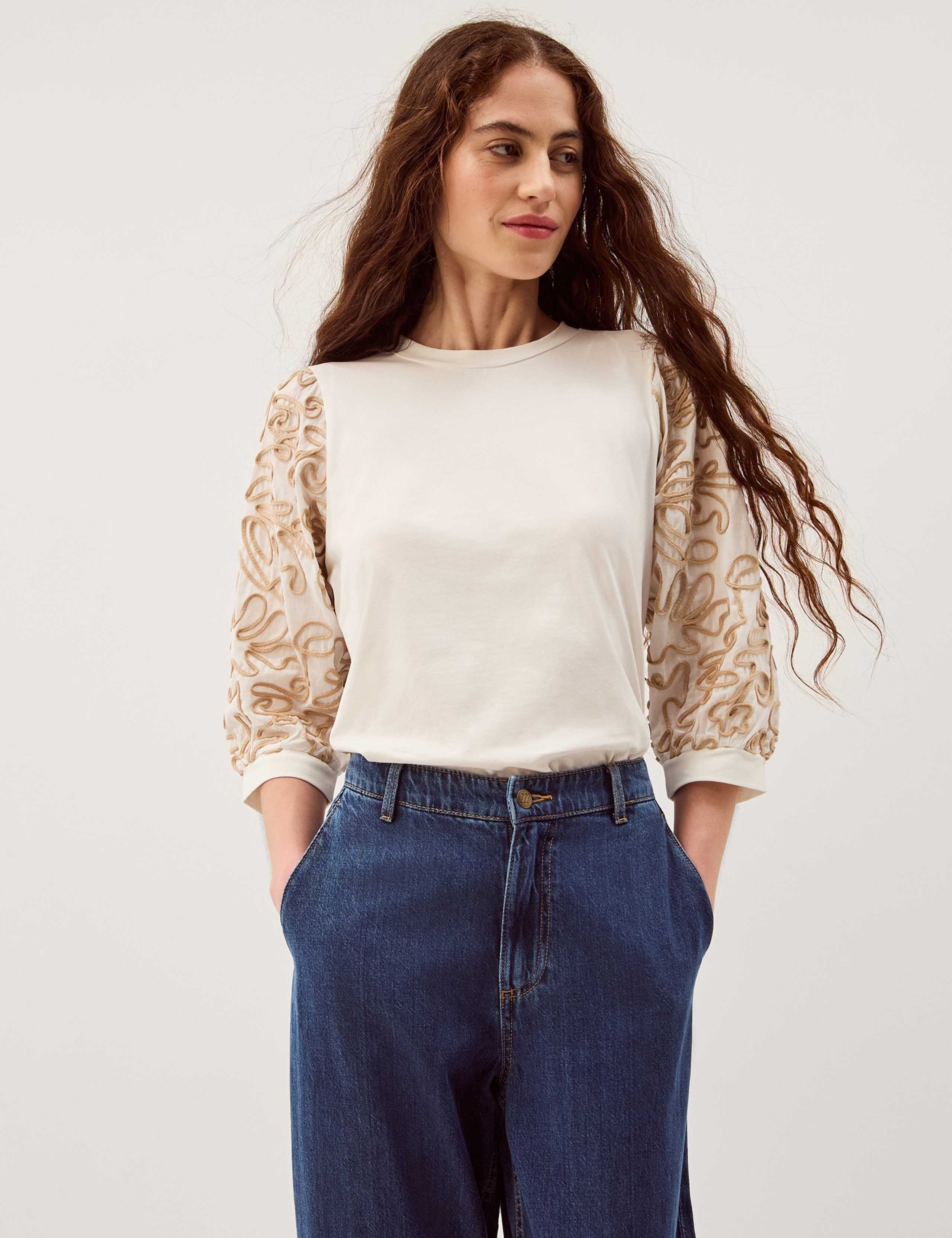 Cotton Rich Embroidered Top 1 of 5