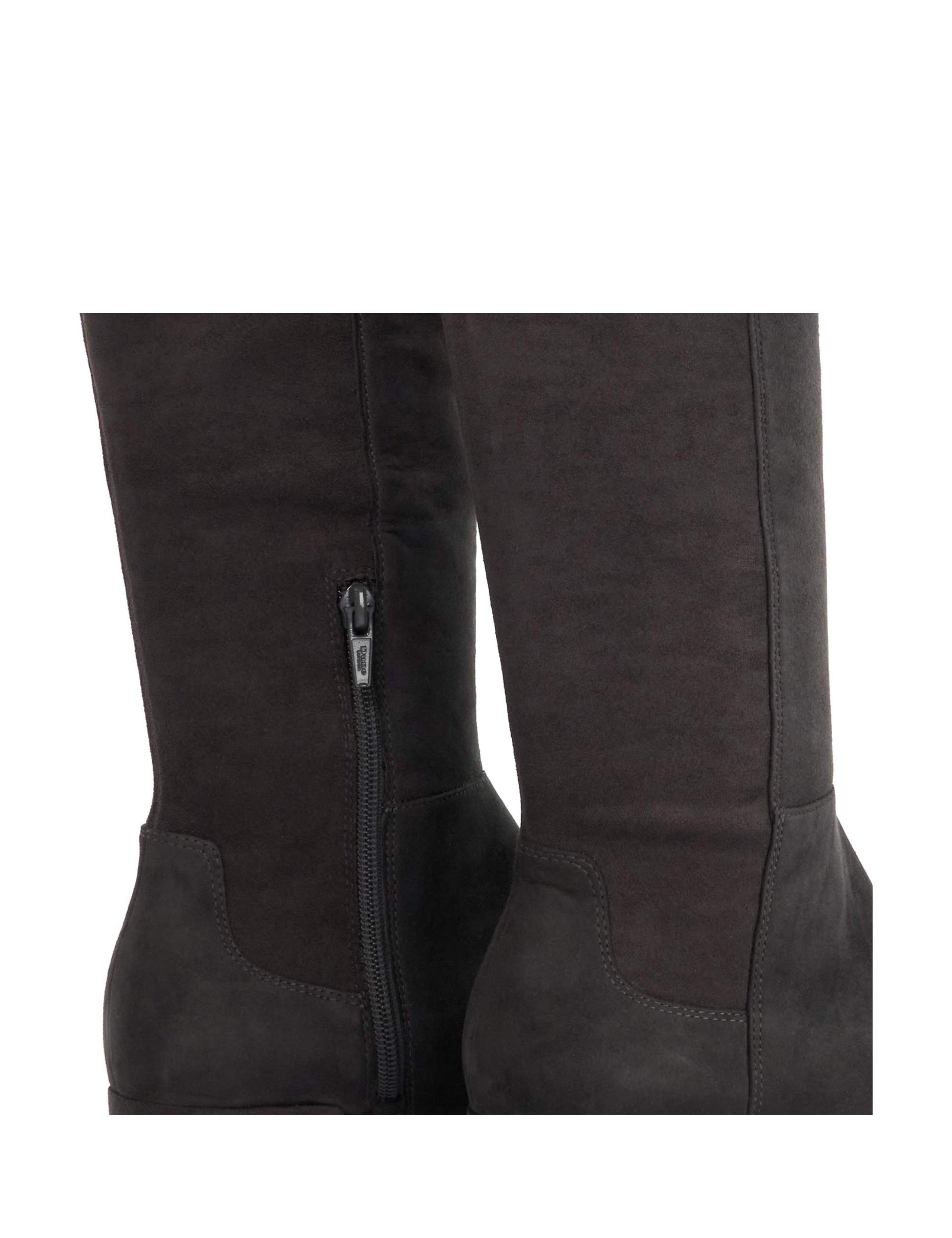 Wide Fit Suede Block Heel Knee High Boots 4 of 5