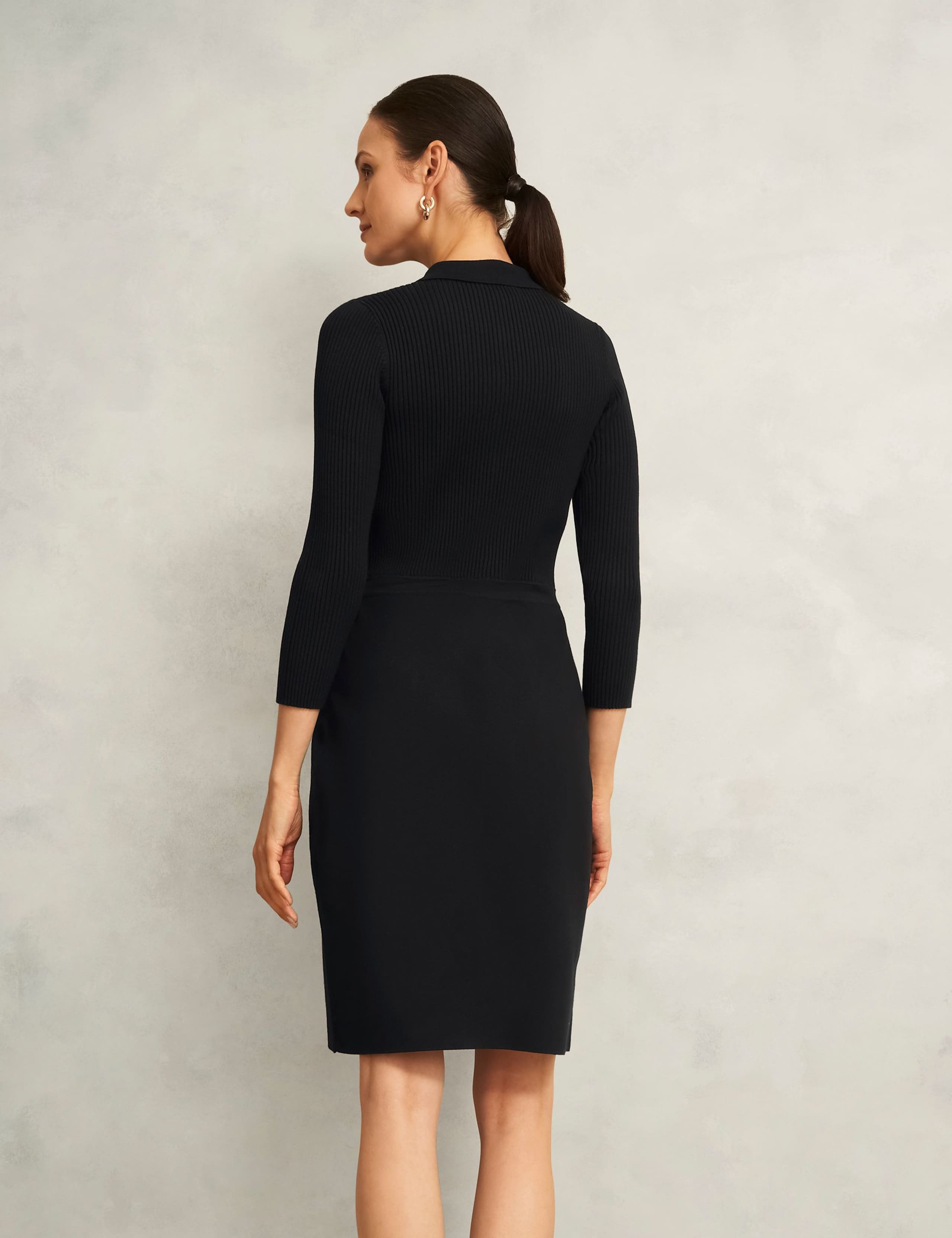 Ribbed Collared Button Front Shift Dress 5 of 5