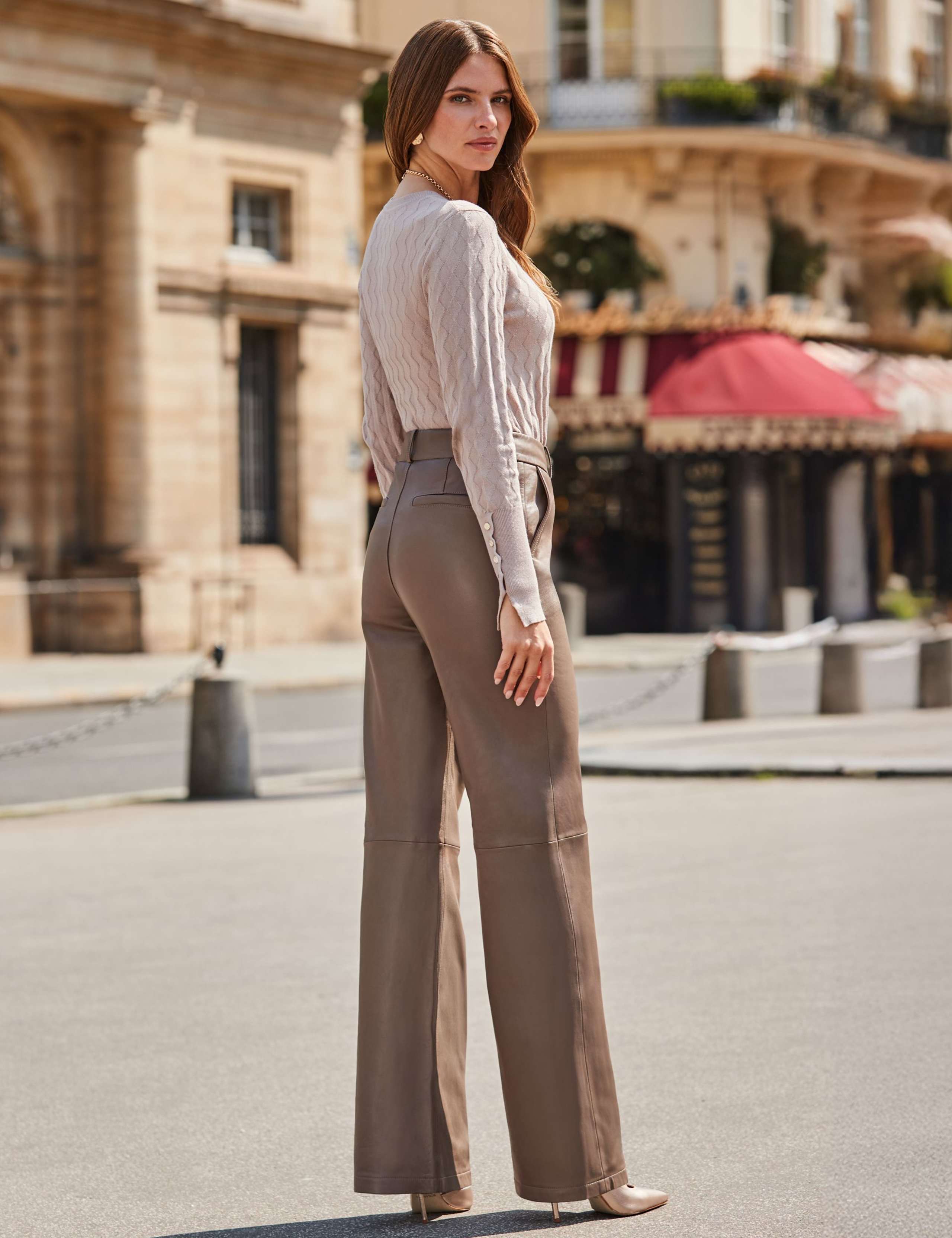 Leather Wide Leg Trousers 2 of 5